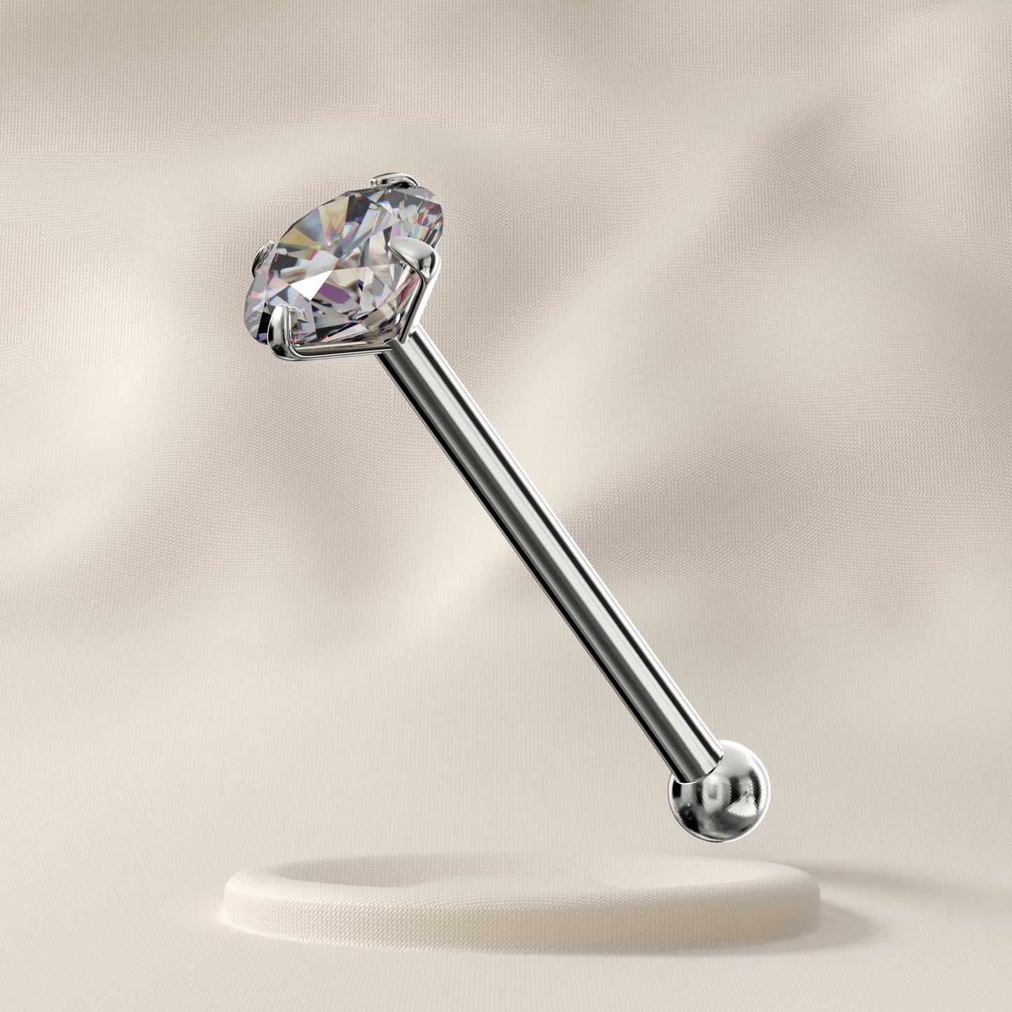 Magnolia in 9K Gold - Jewelled Nose Stud