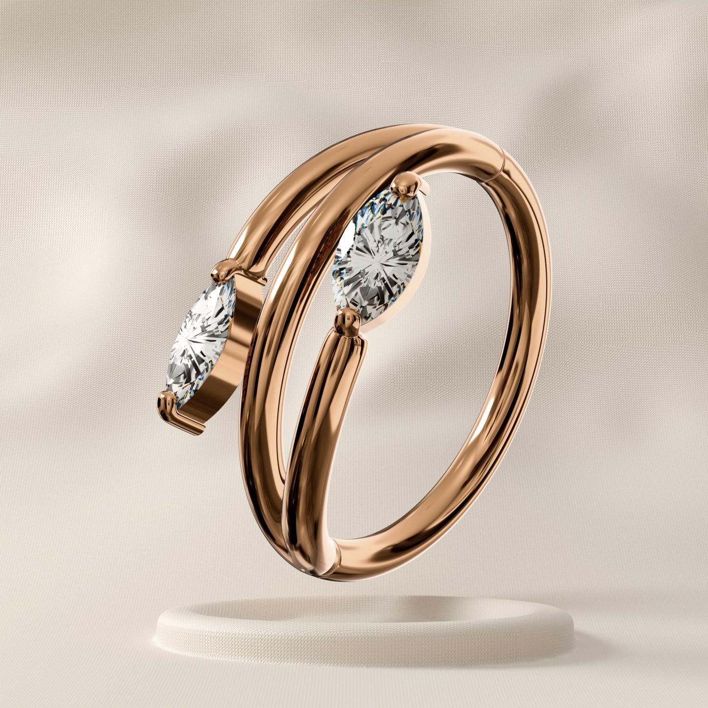 Pixie - Surgical Steel Twin Marquise Hoop