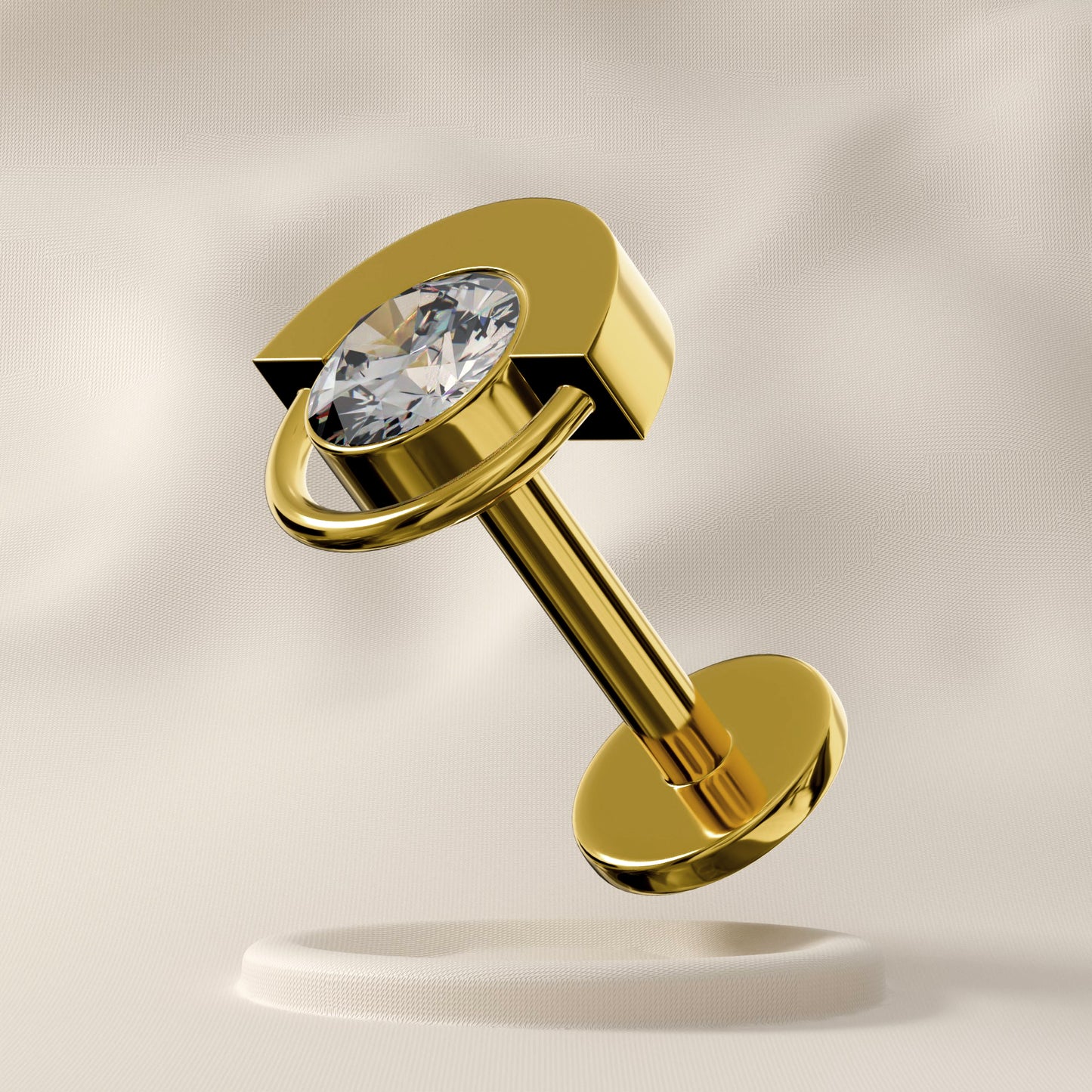 Feverfew - Titanium Jewelled Eyeball Stud