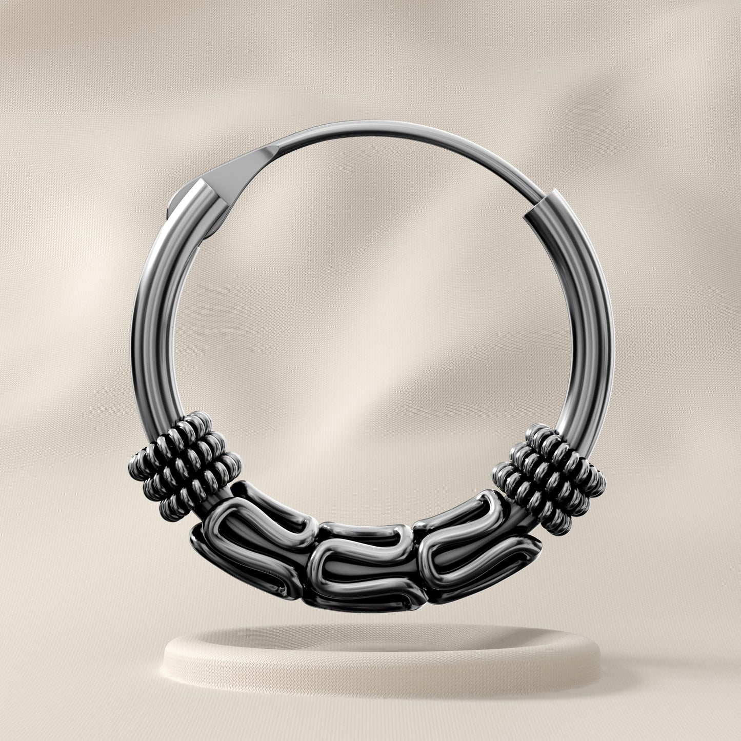 Lupin - Sterling Silver Oxidised Nose Ring