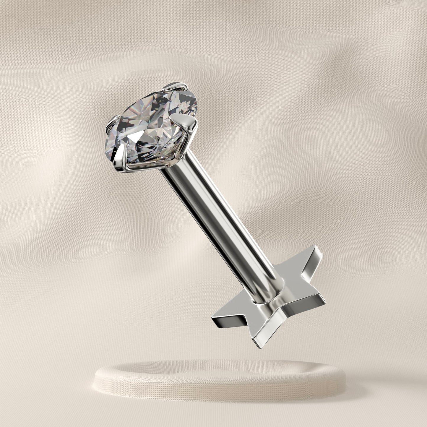 Calla (Star Base) - Sterling Silver Jewelled Stud