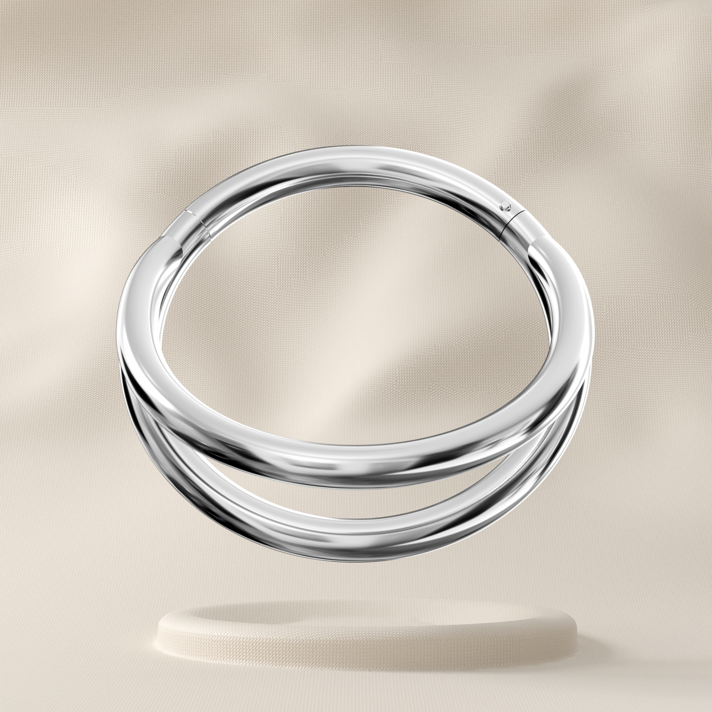 Bellflower - Sterling Silver Double Row Hoop