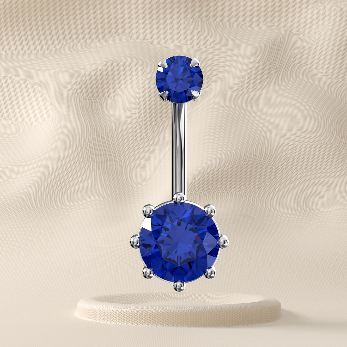 Zinnia - Sterling Silver Jewelled Belly Ring