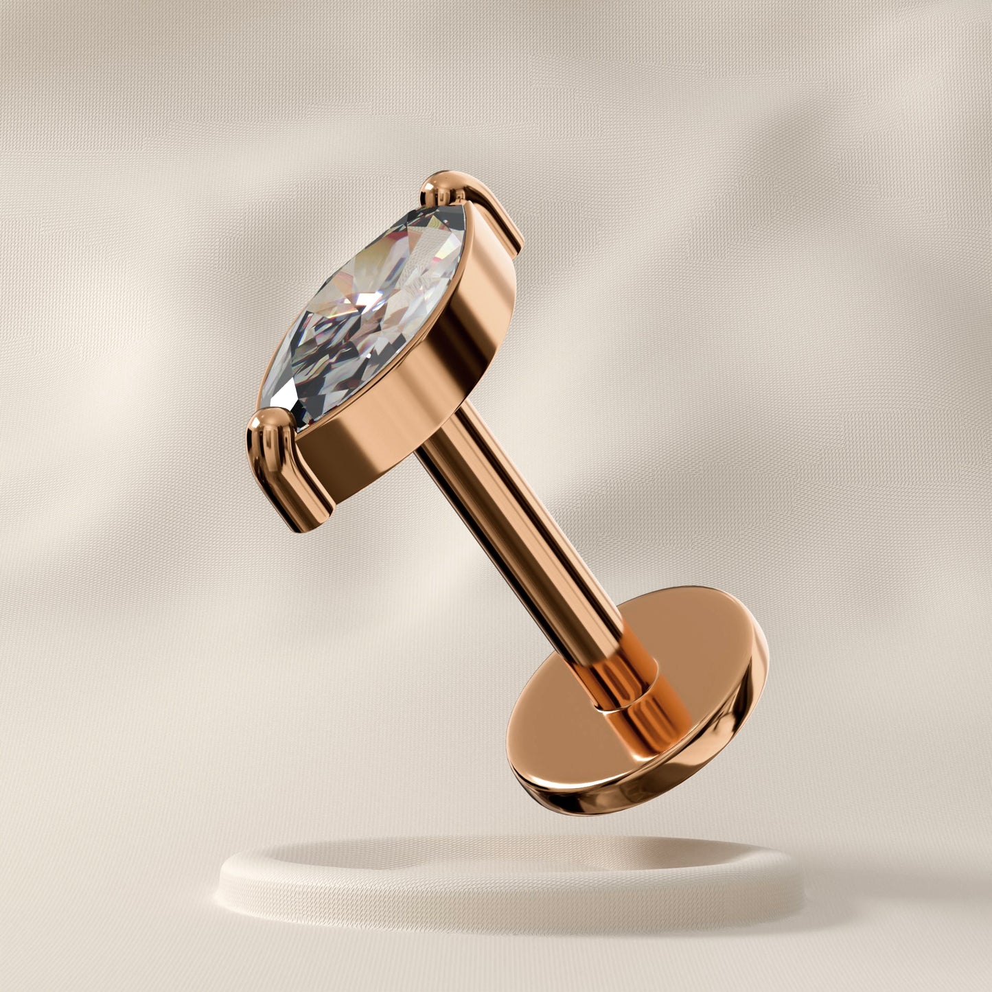 Vervain - Titanium Marquise Jewelled Stud