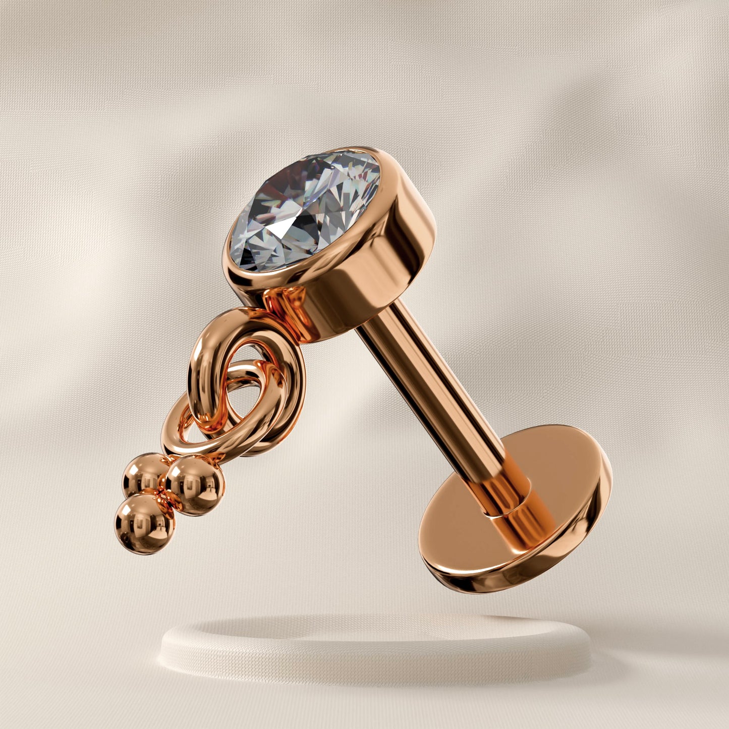 Mallow - Titanium Dangling Jewelled Stud