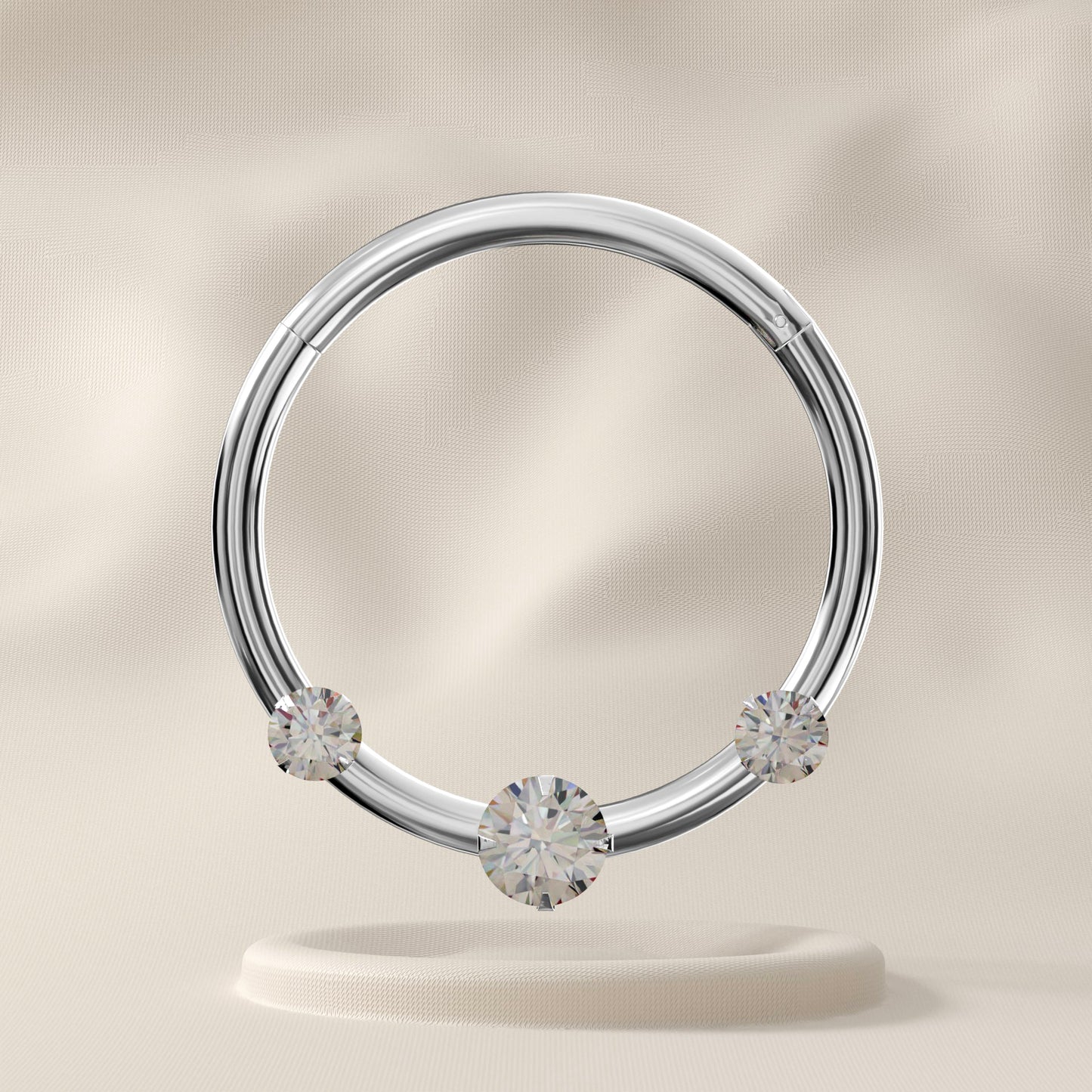 Jasmine - Sterling Silver Jewelled Hoop