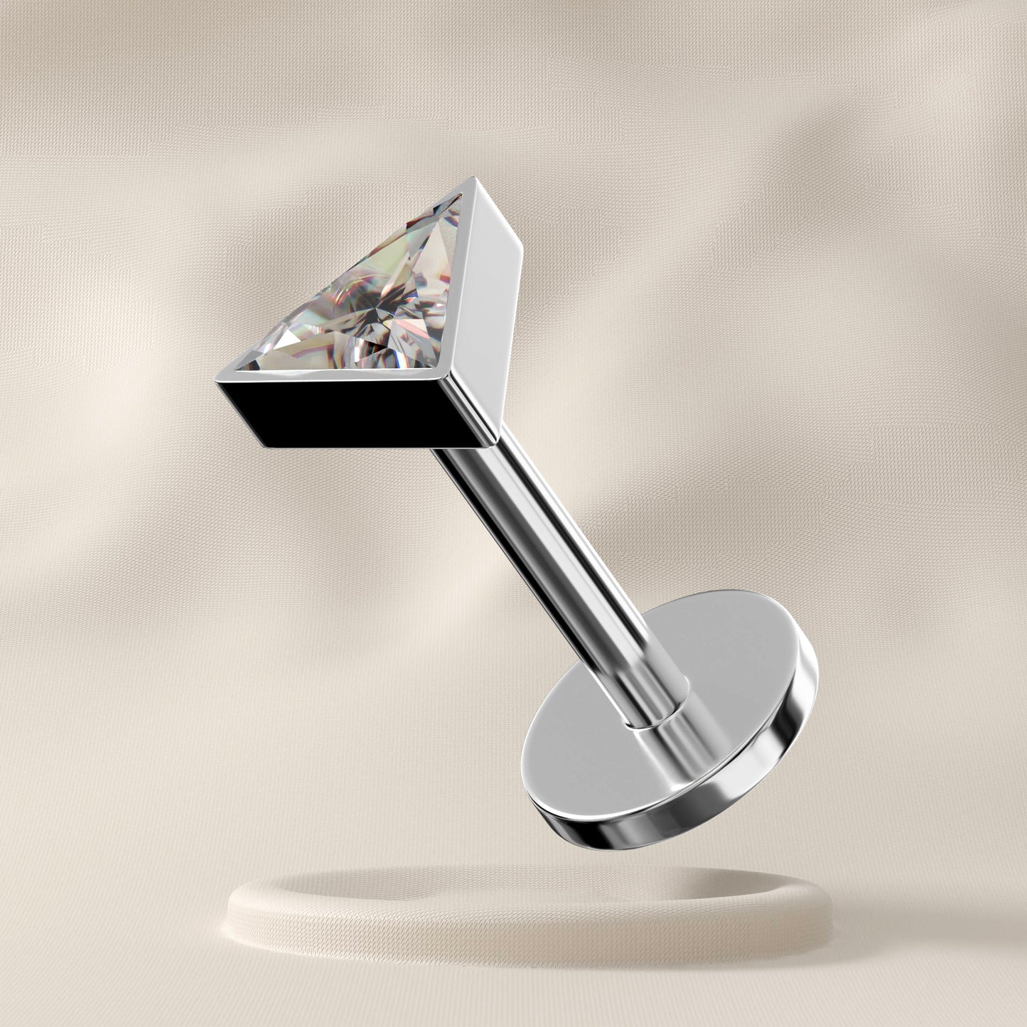 Alpen - Titanium Triangle Jewelled Stud