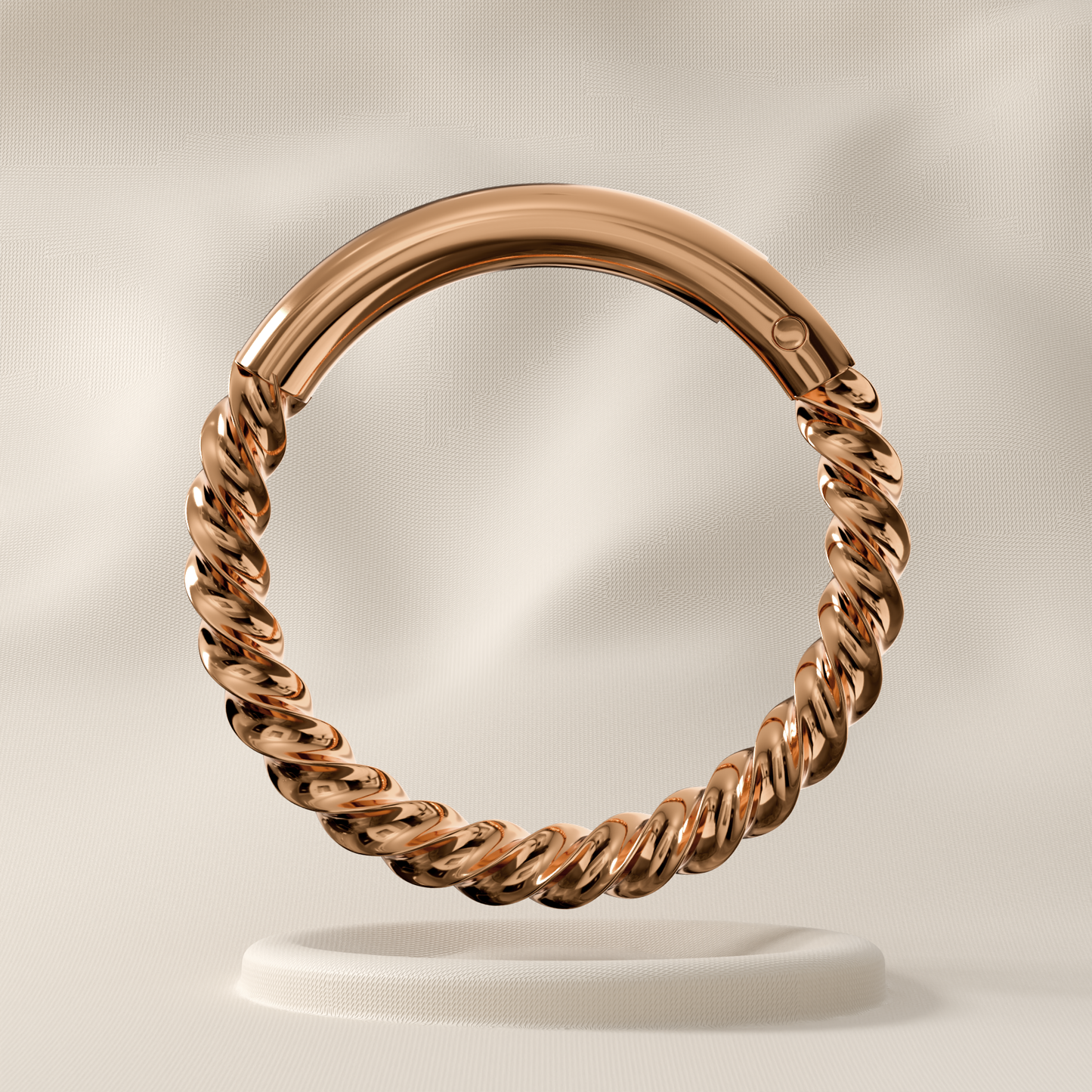 Lotus - Surgical Steel Twisted Rope Hoop