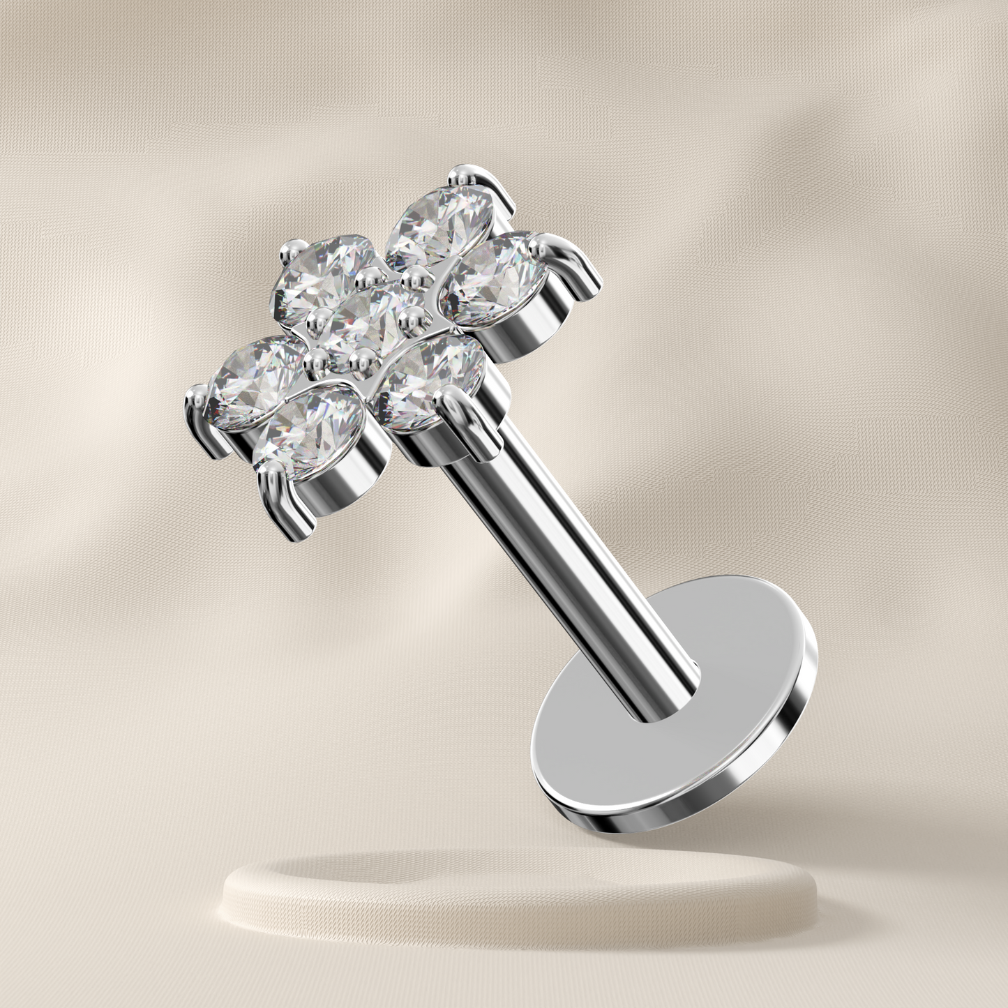 Daisy - TItanium Flower Jewelled Stud