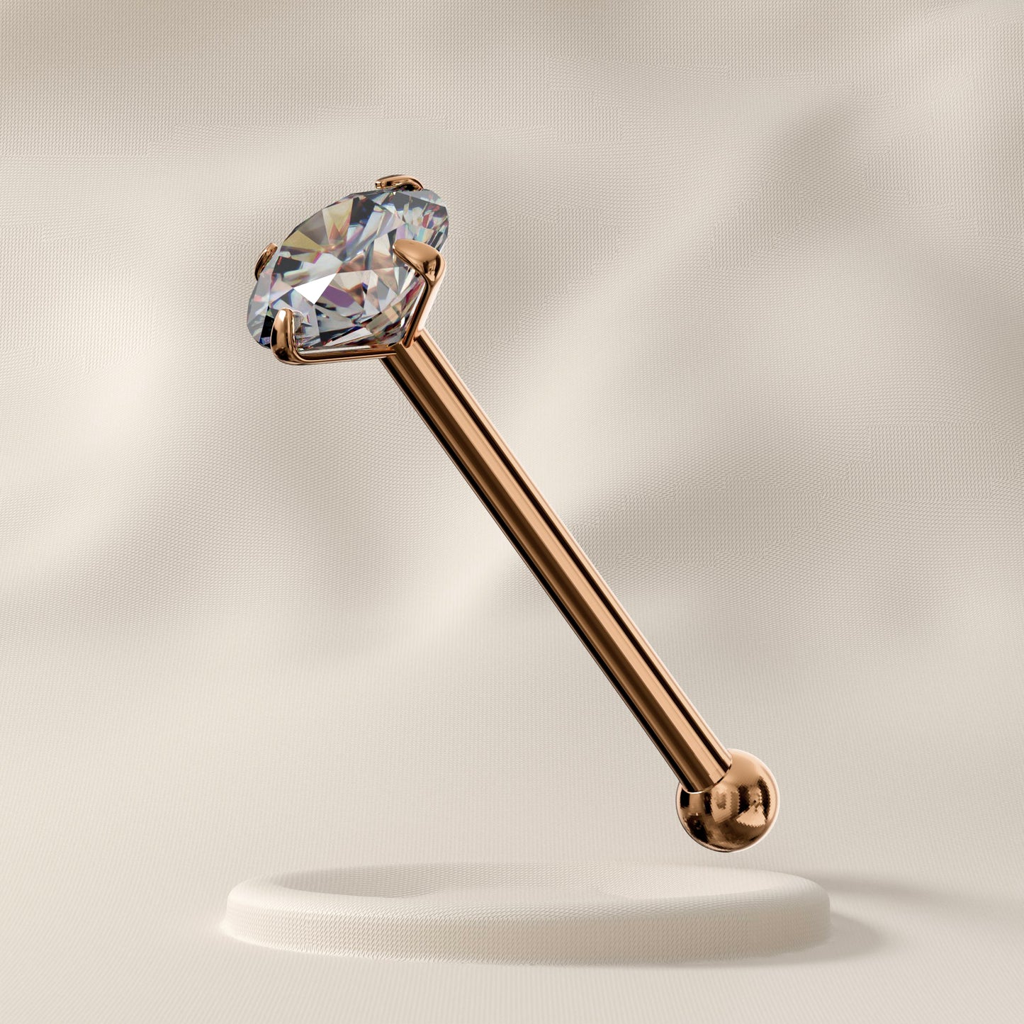 Magnolia in 9K Gold - Jewelled Nose Stud
