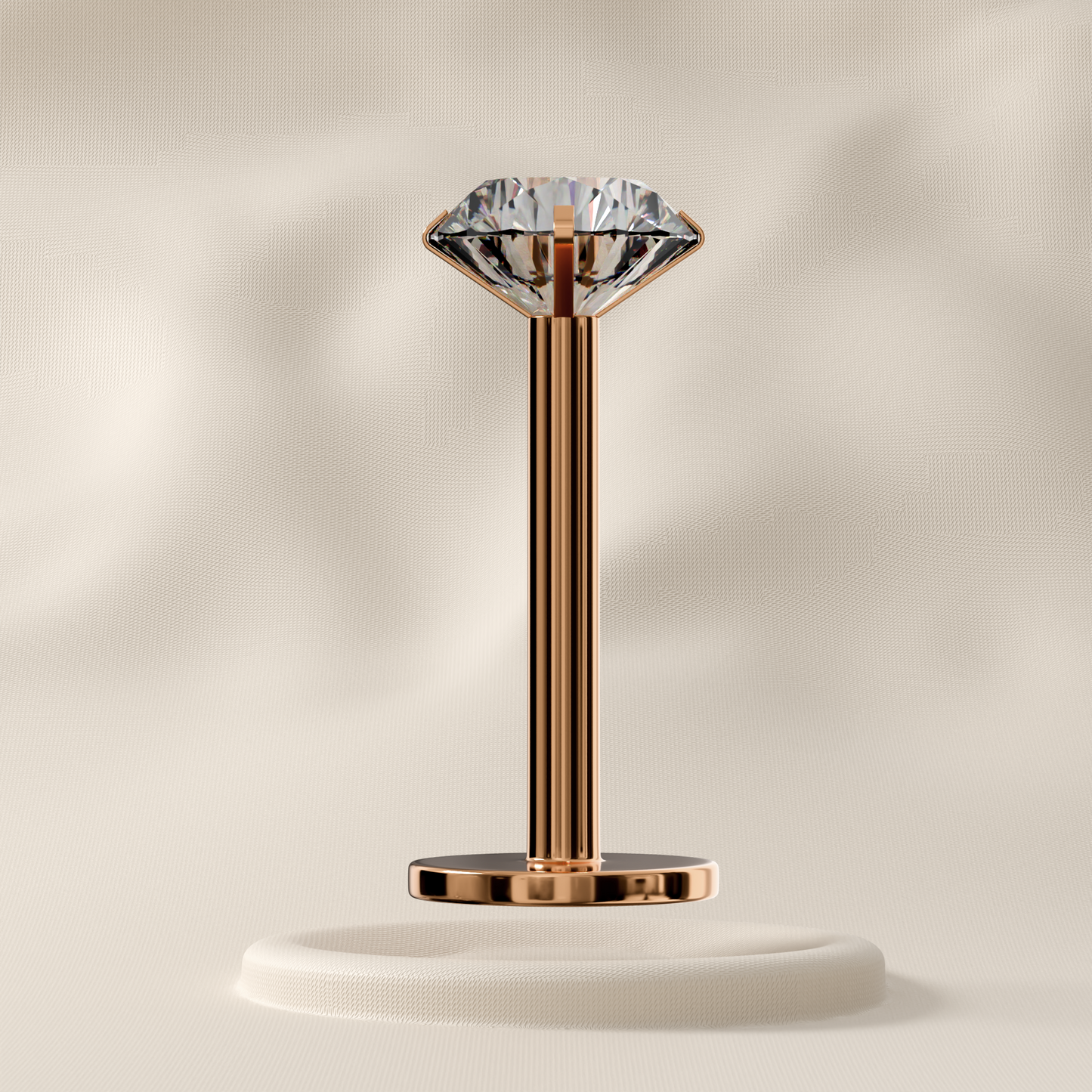 Calla (Round Base) - Sterling Silver Jewelled Stud