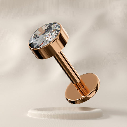 Terra (Rose Gold) - Titanium Single Jewelled Stud