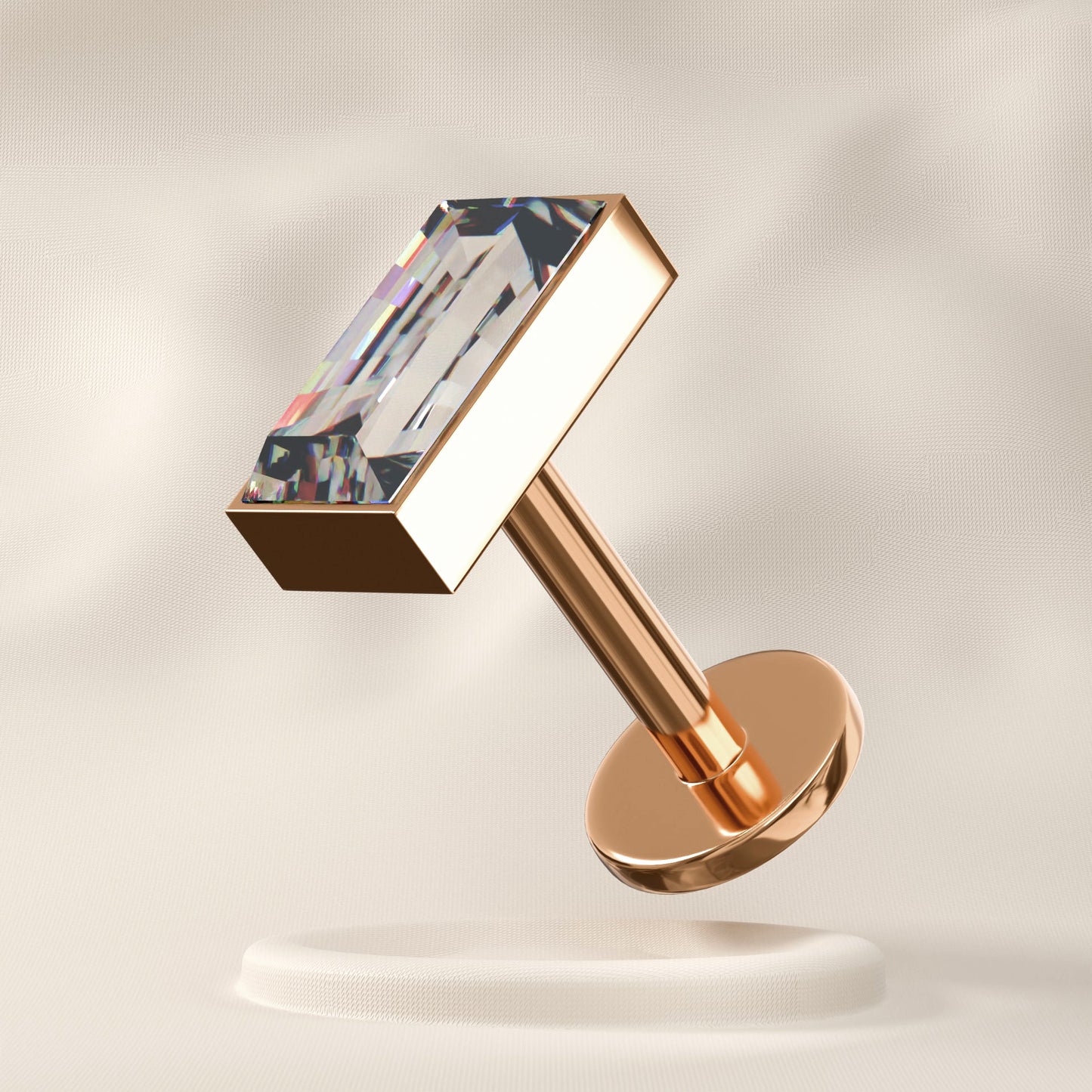 Cassia - Titanium Baguette Jewelled Stud