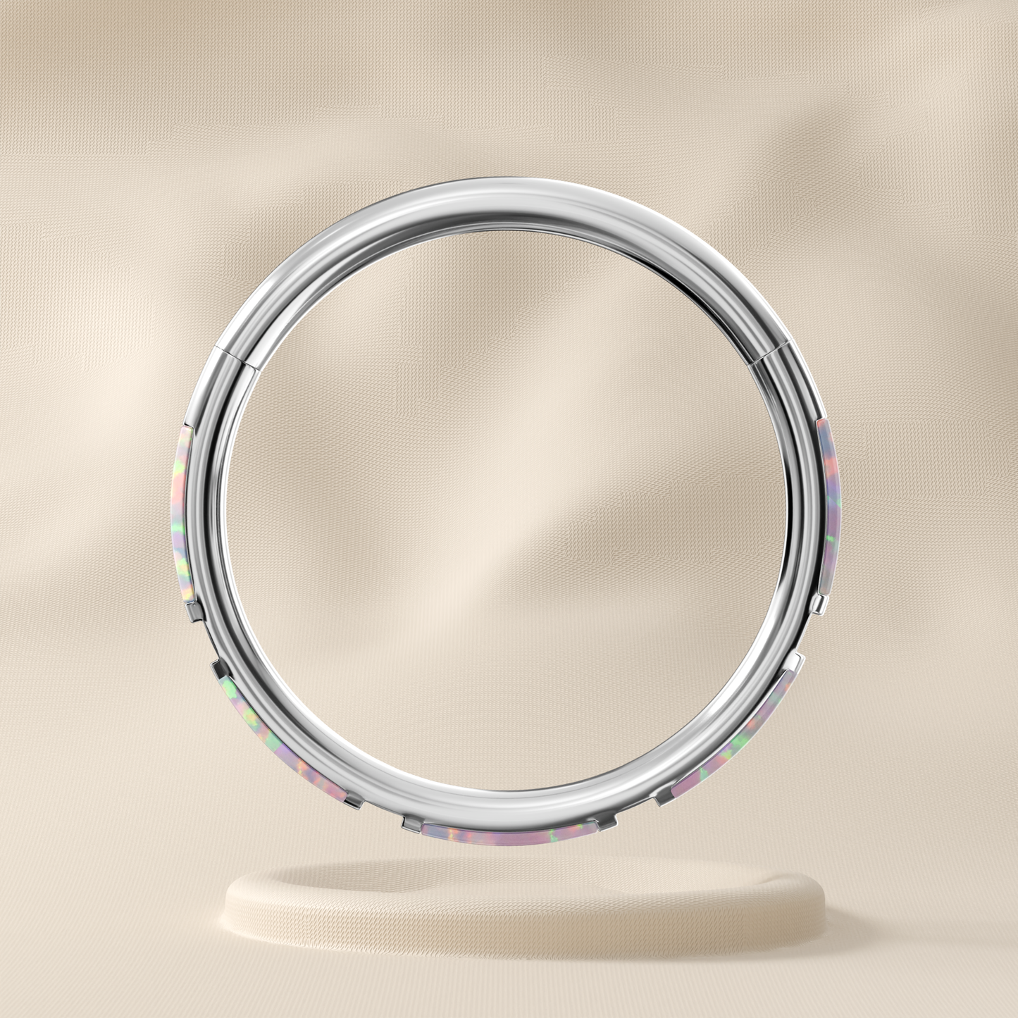 Olive - Surgical Steel Opal Jewelled Hoop