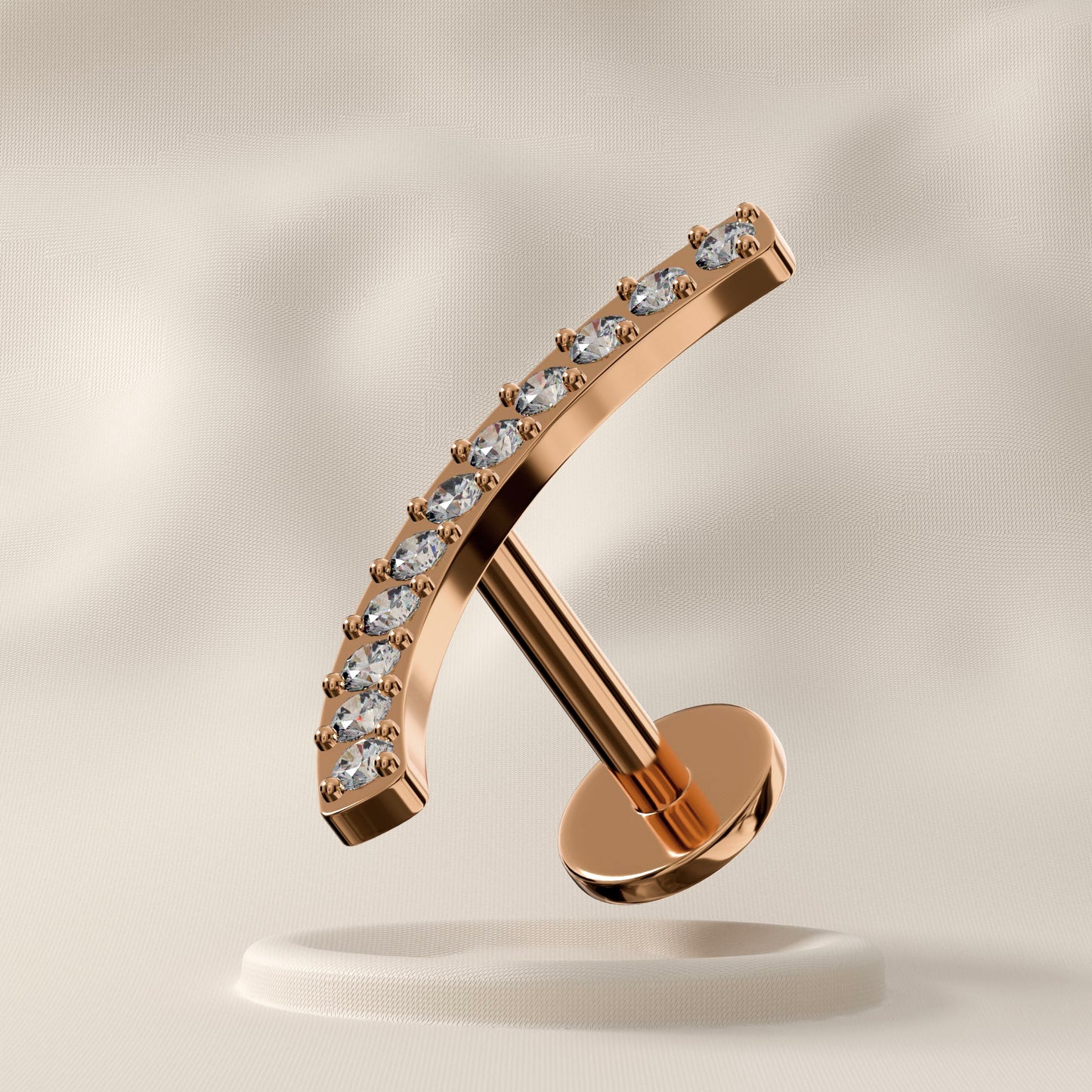 Iris - Titanium Jewelled Arch Stud