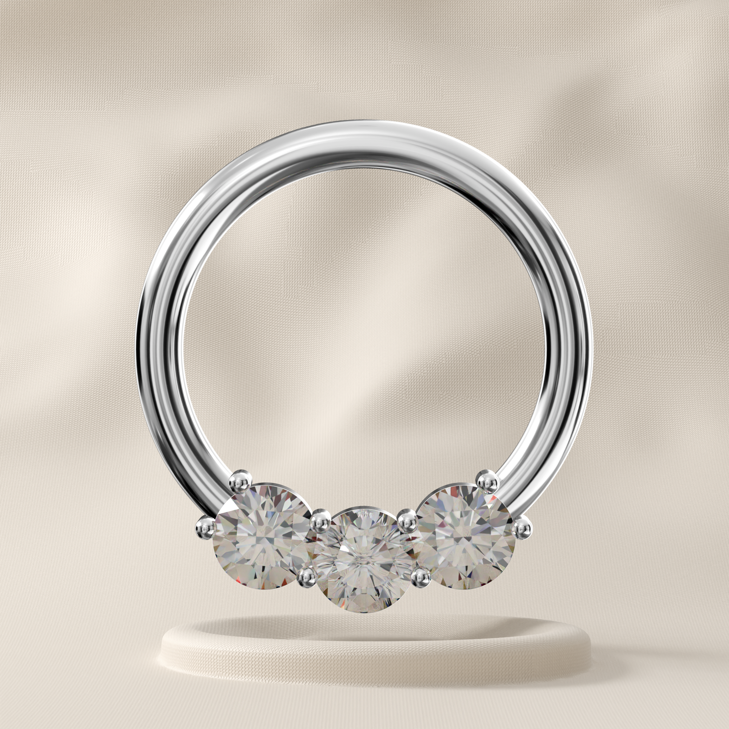 Daffodil - Titanium Tri-Jewelled Hoop