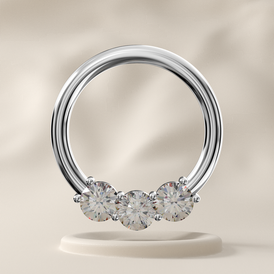 Daffodil - Titanium Tri-Jewelled Hoop