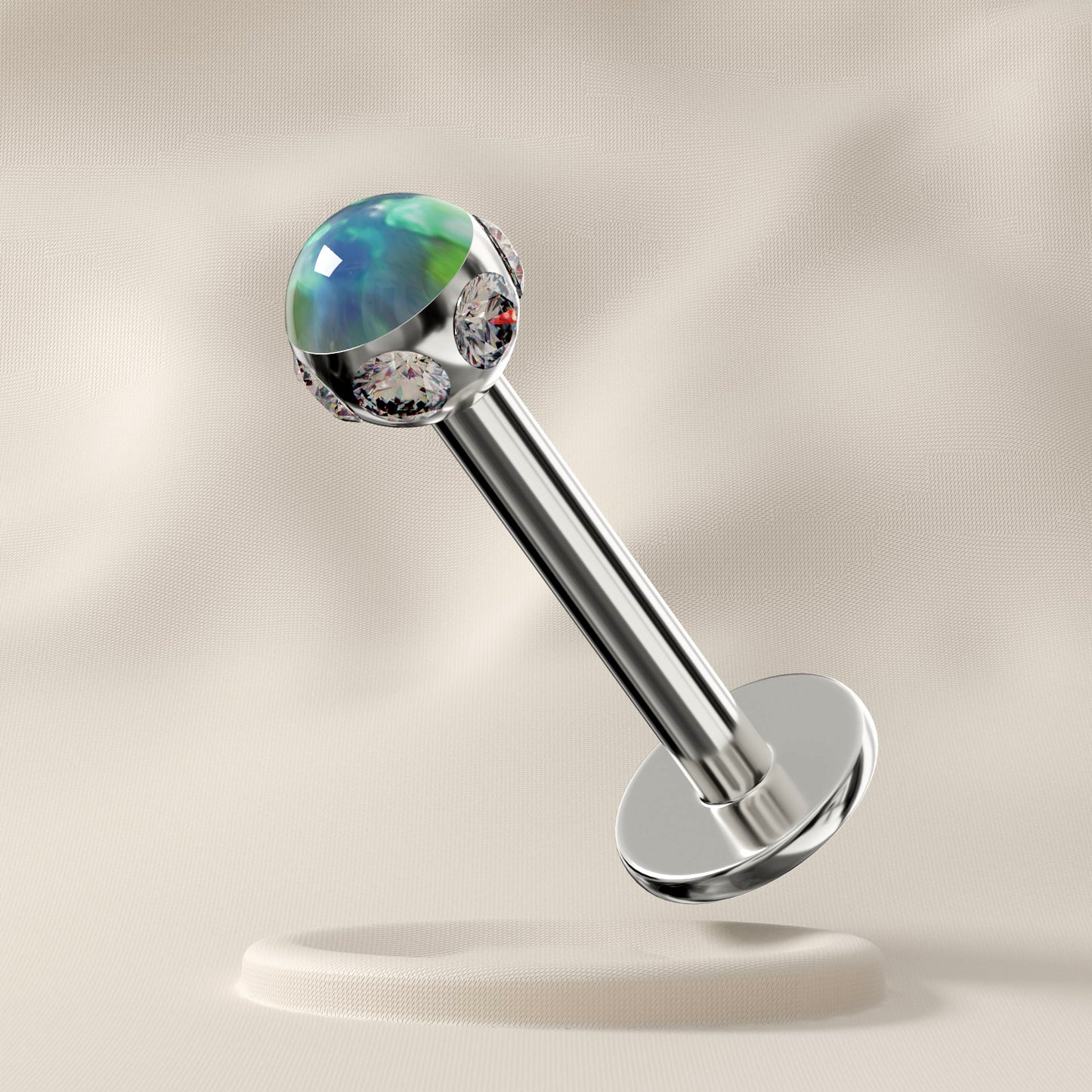 Vinca - Surgical Steel Opal Jewelled Stud