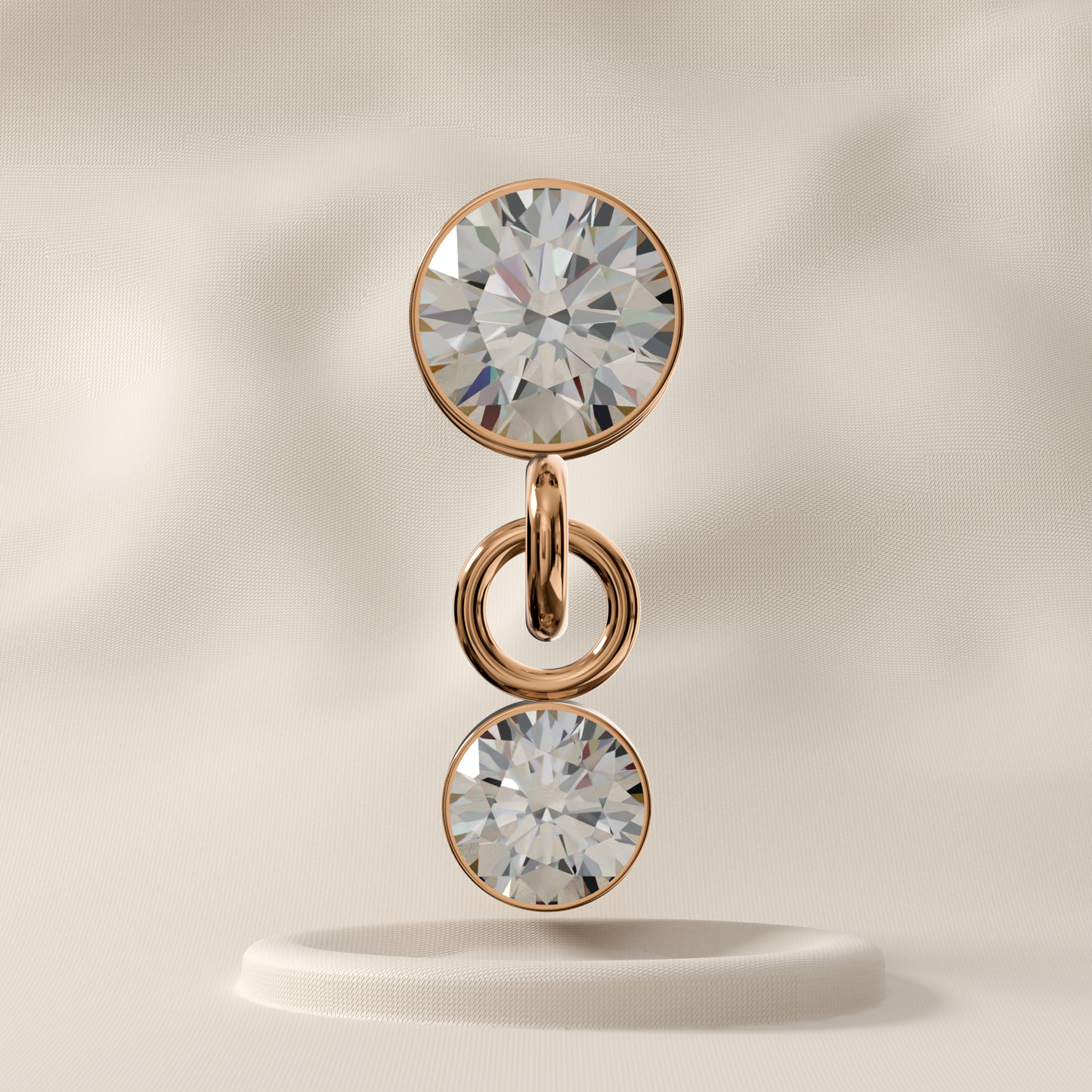 Primrose - Titanium Dangling Jewelled Stud