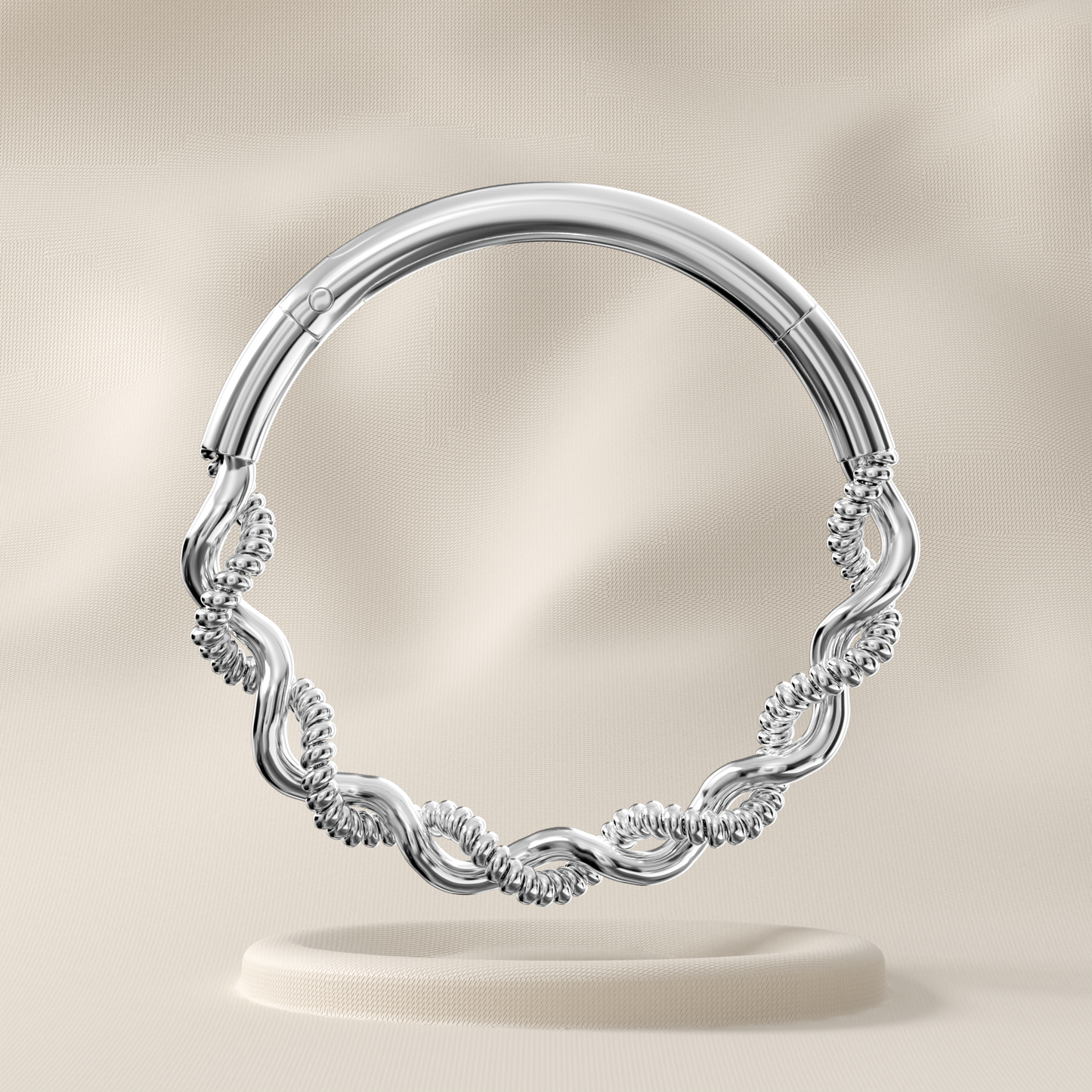 Sundrop - Sterling Silver Twist Hoop