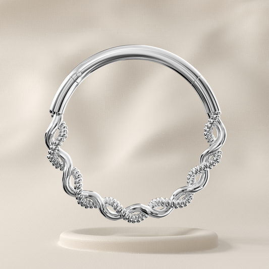Sundrop - Sterling Silver Twist Hoop