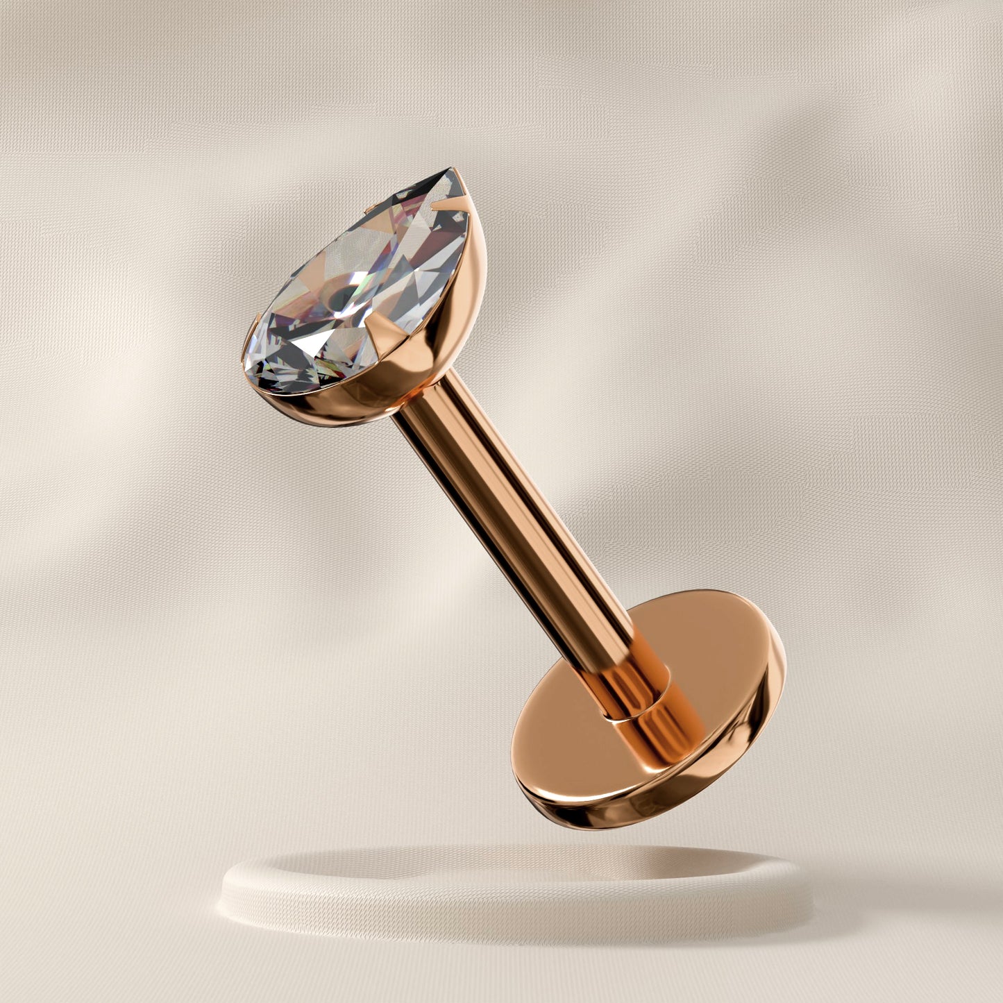 Meadow - Titanium Teardrop Jewelled Stud