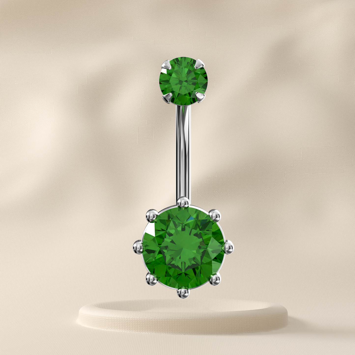Zinnia - Sterling Silver Jewelled Belly Ring