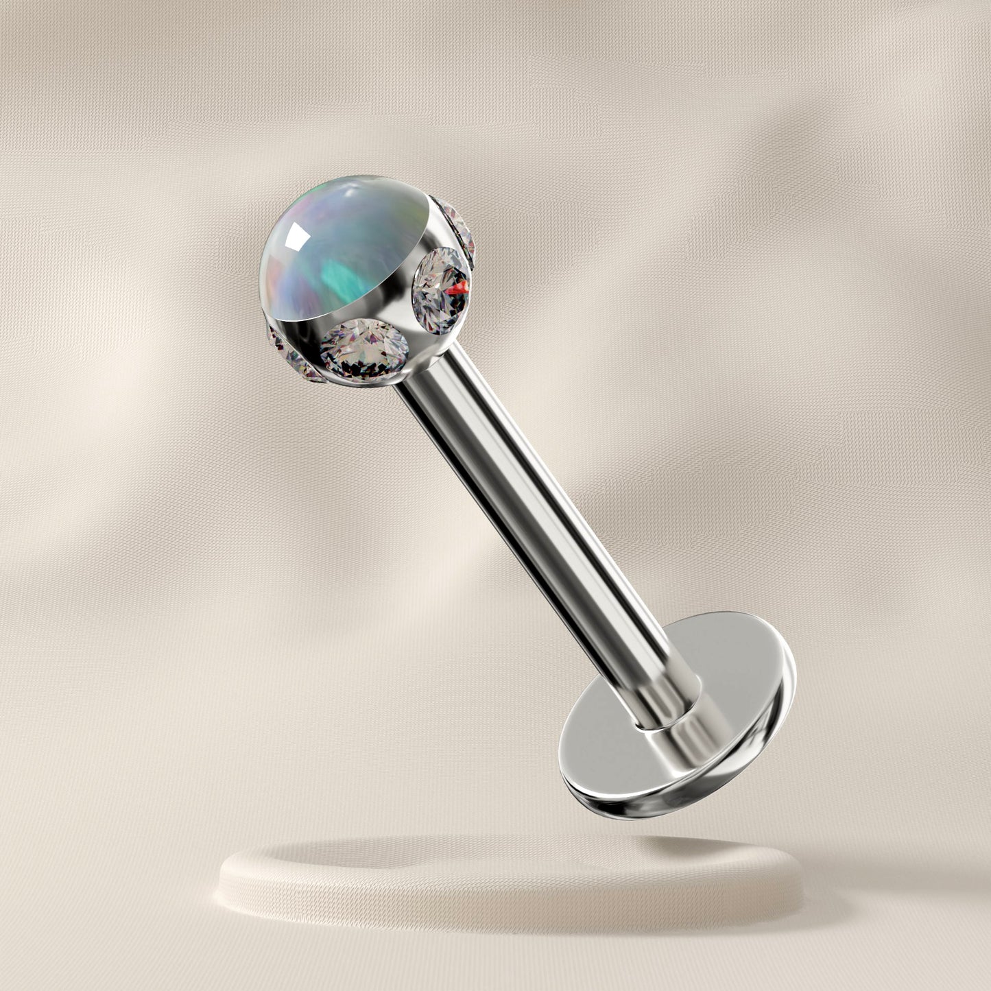 Vinca - Surgical Steel Opal Jewelled Stud