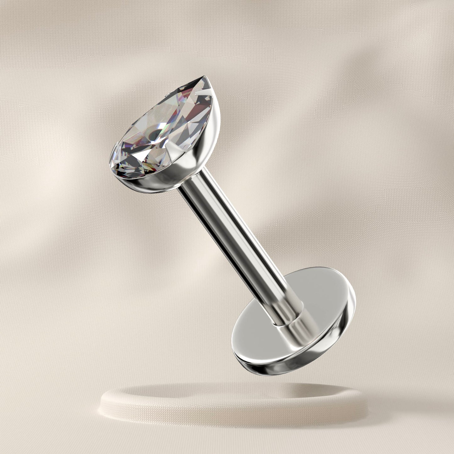 Meadow - Titanium Teardrop Jewelled Stud