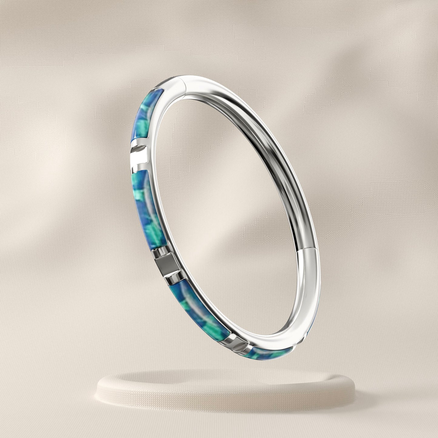 Olive - Surgical Steel Opal Jewelled Hoop