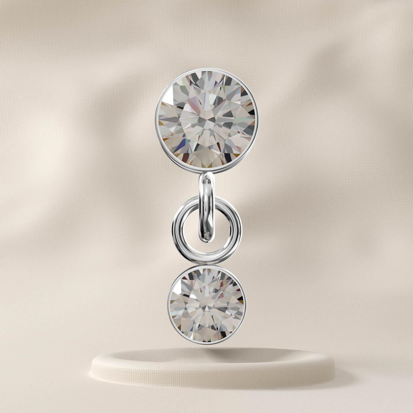 Primrose - Titanium Dangling Jewelled Stud
