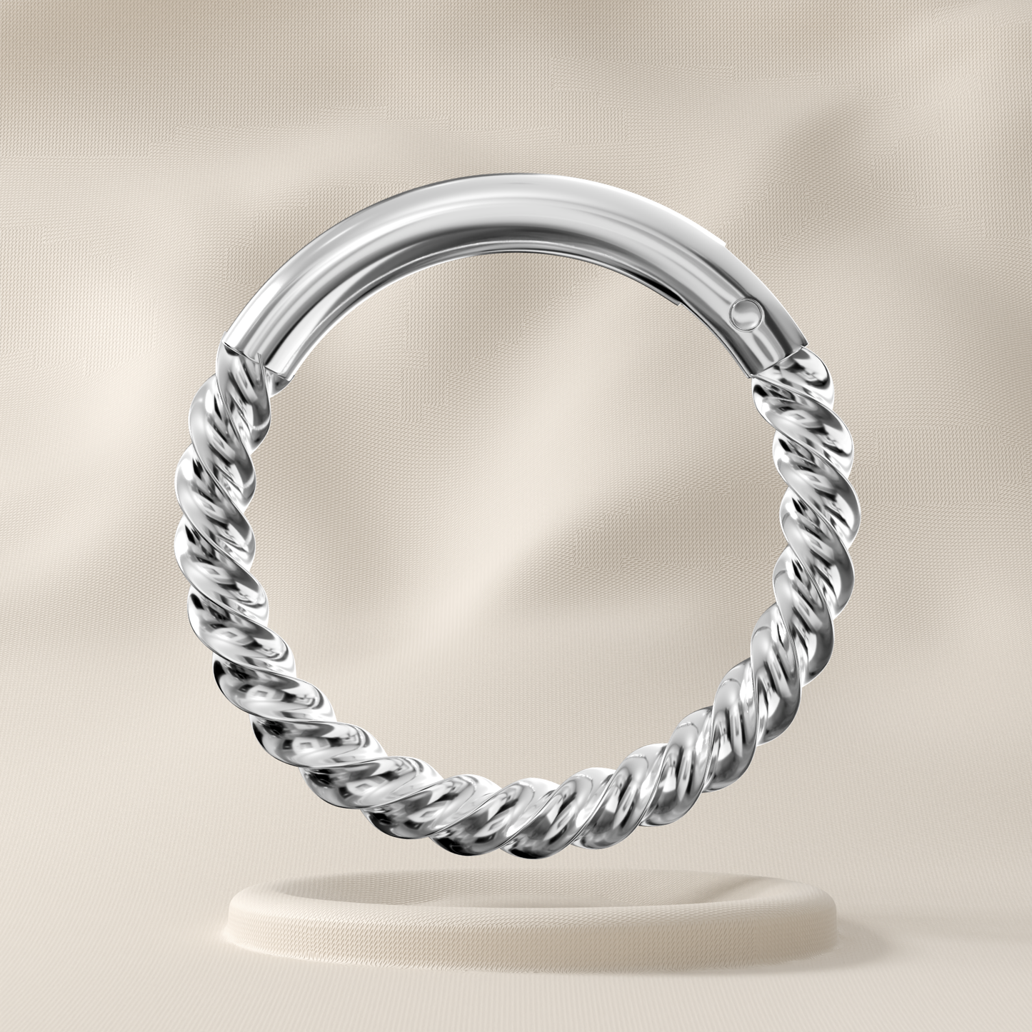 Lotus - Surgical Steel Twisted Rope Hoop