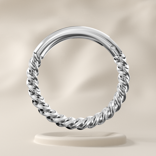 Lotus - Surgical Steel Twisted Rope Hoop