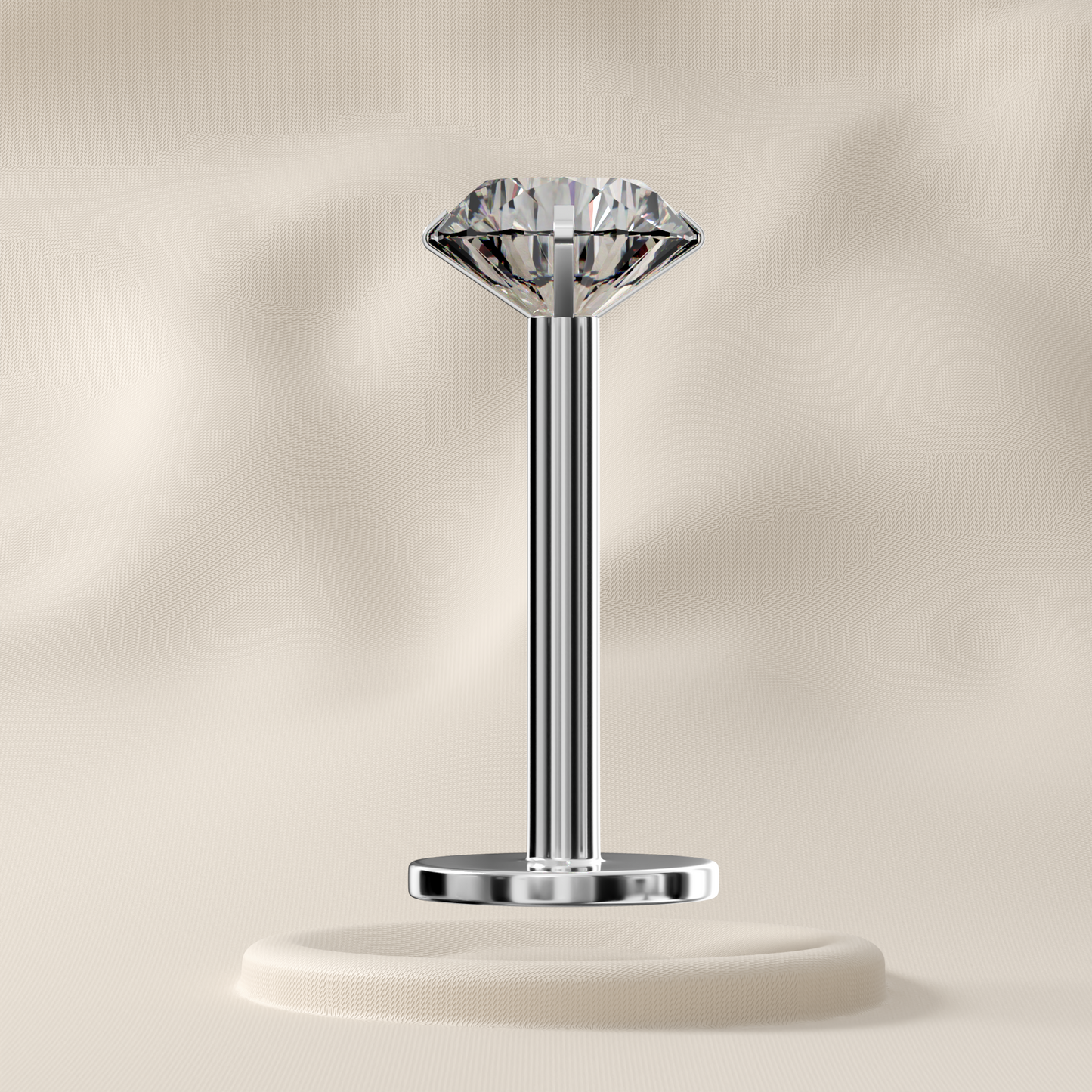 Calla (Round Base) - Sterling Silver Jewelled Stud
