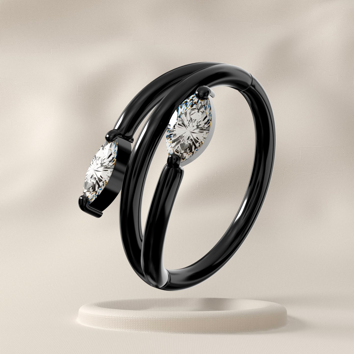 Pixie - Surgical Steel Twin Marquise Hoop