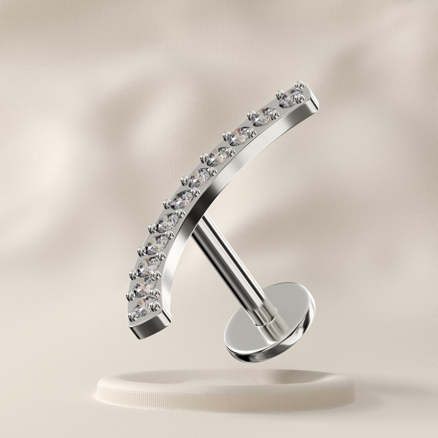Iris - Titanium Jewelled Arch Stud
