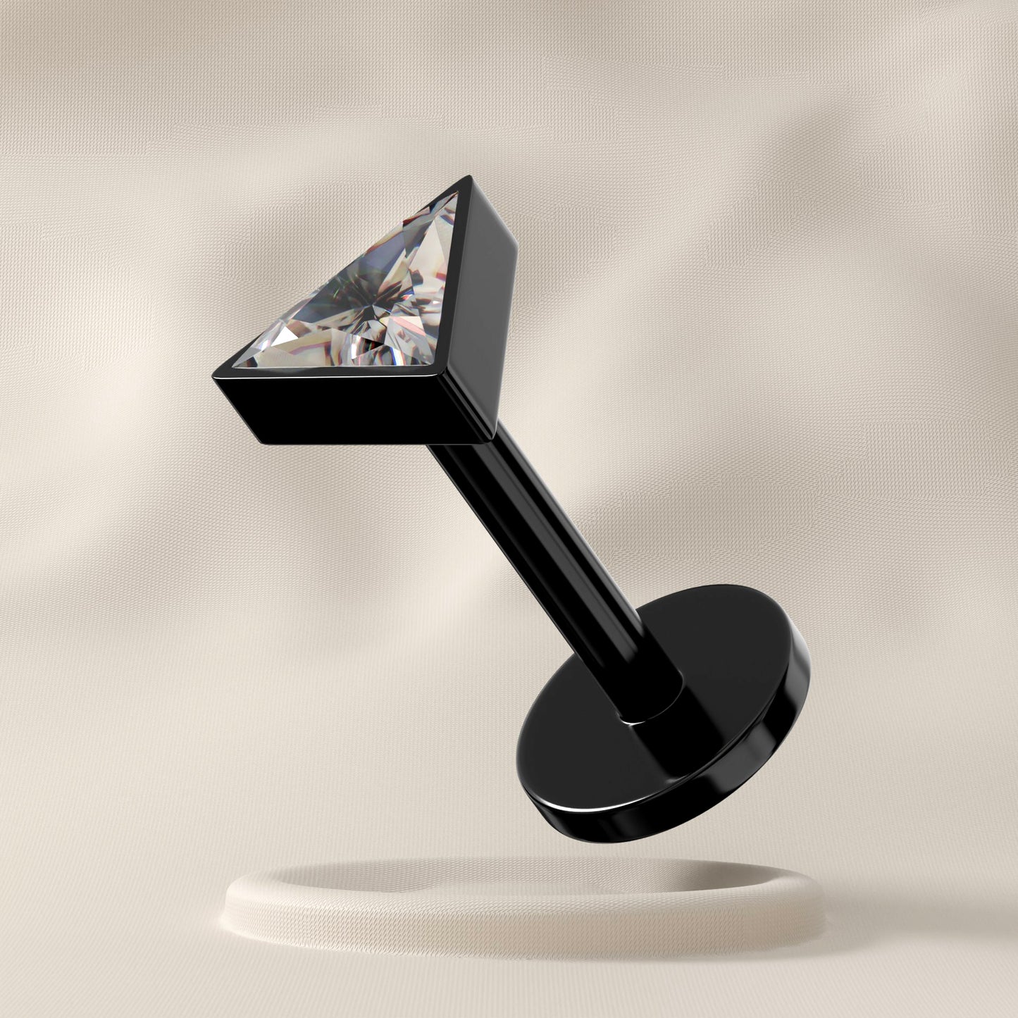 Alpen - Titanium Triangle Jewelled Stud