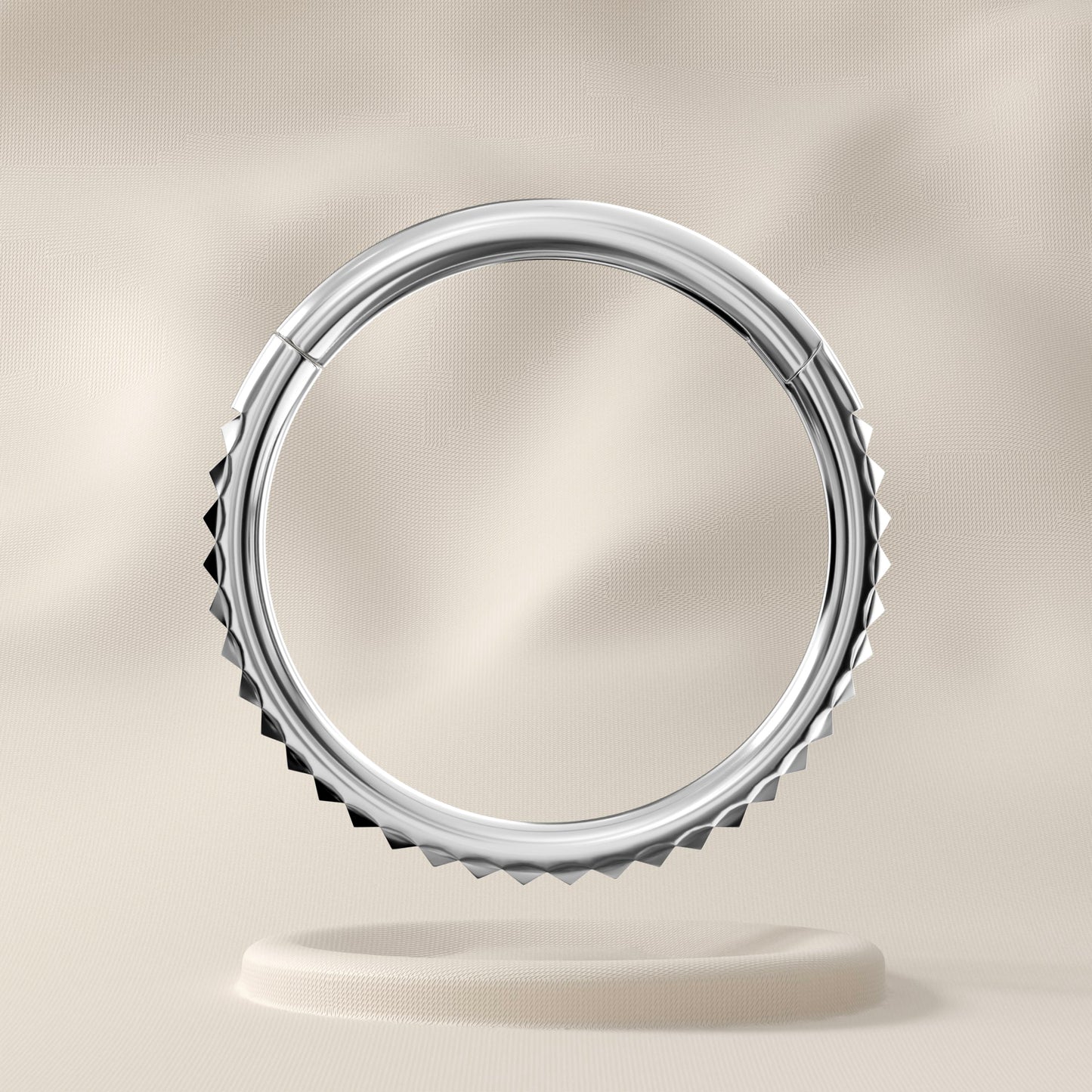 Canary - Surgical Steel Pyramid Cut Hoop