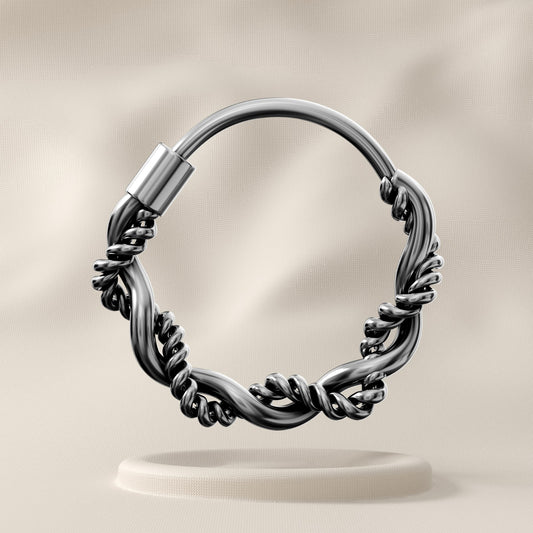 Hyacinth - Sterling Silver Oxidised Segment Nose Ring