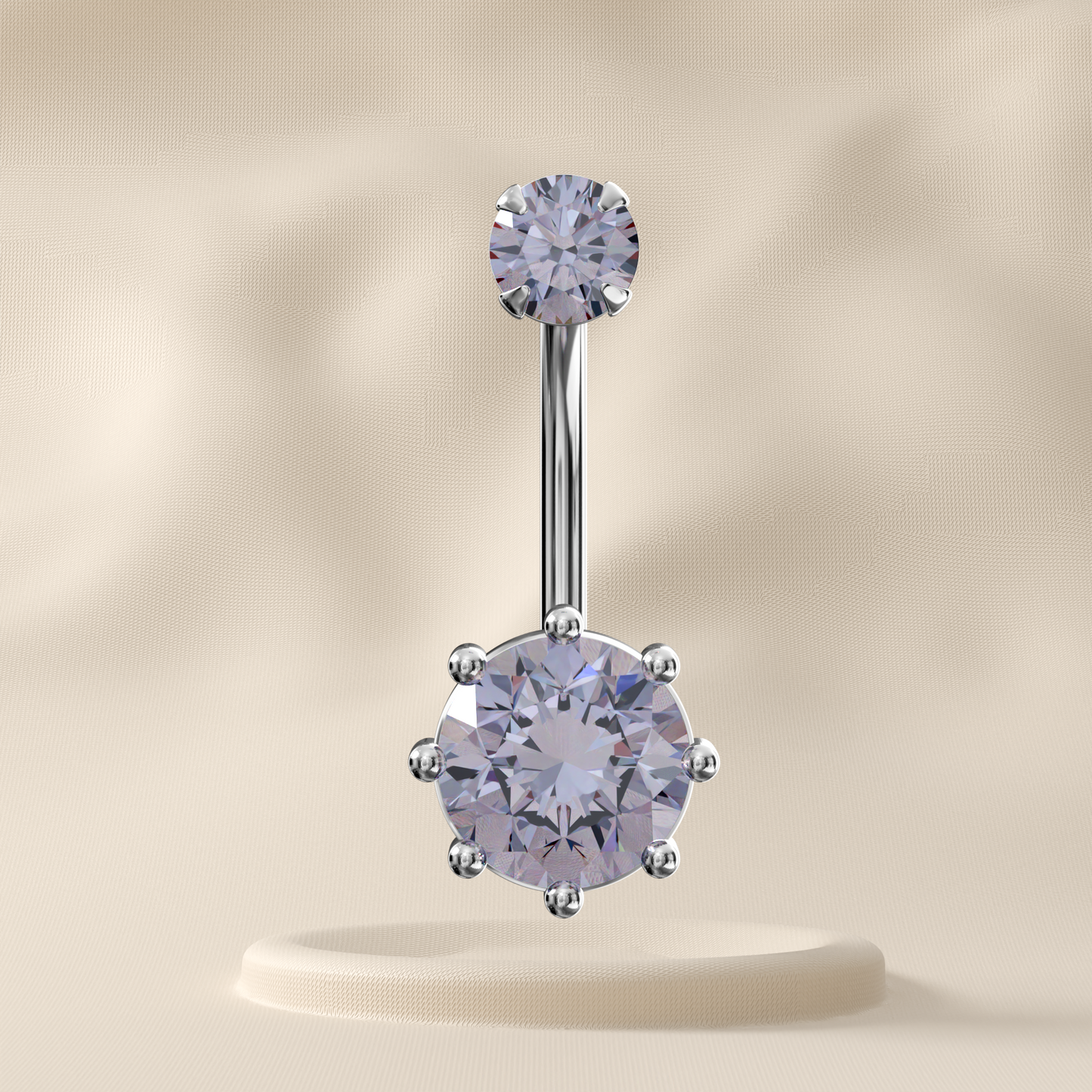 Zinnia - Sterling Silver Jewelled Belly Ring