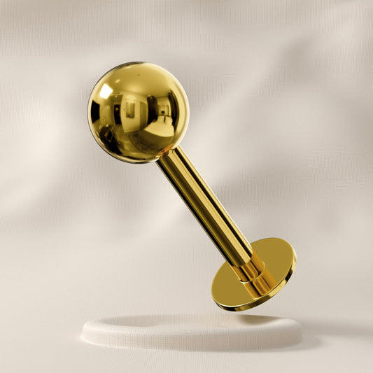 Kale - 14K Gold Plain Ball Stud (Internally Threaded)