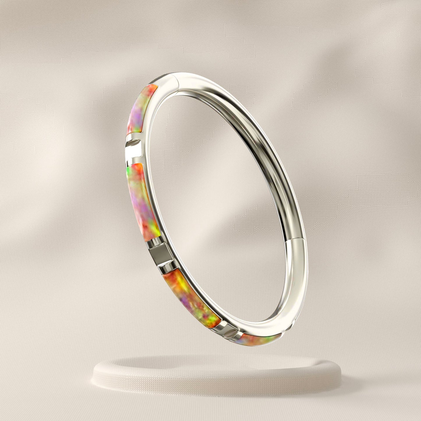 Olive - Surgical Steel Opal Jewelled Hoop