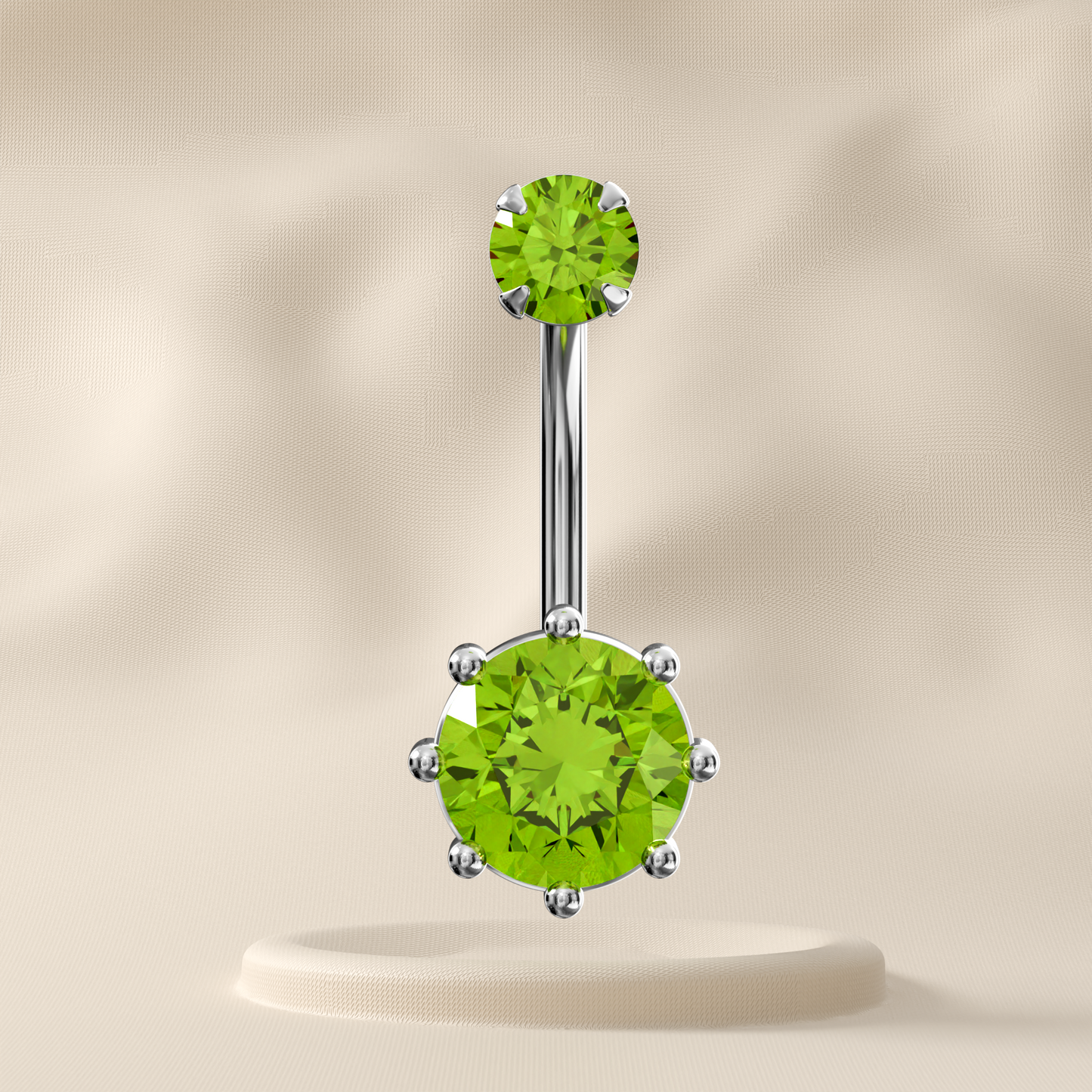 Zinnia - Sterling Silver Jewelled Belly Ring