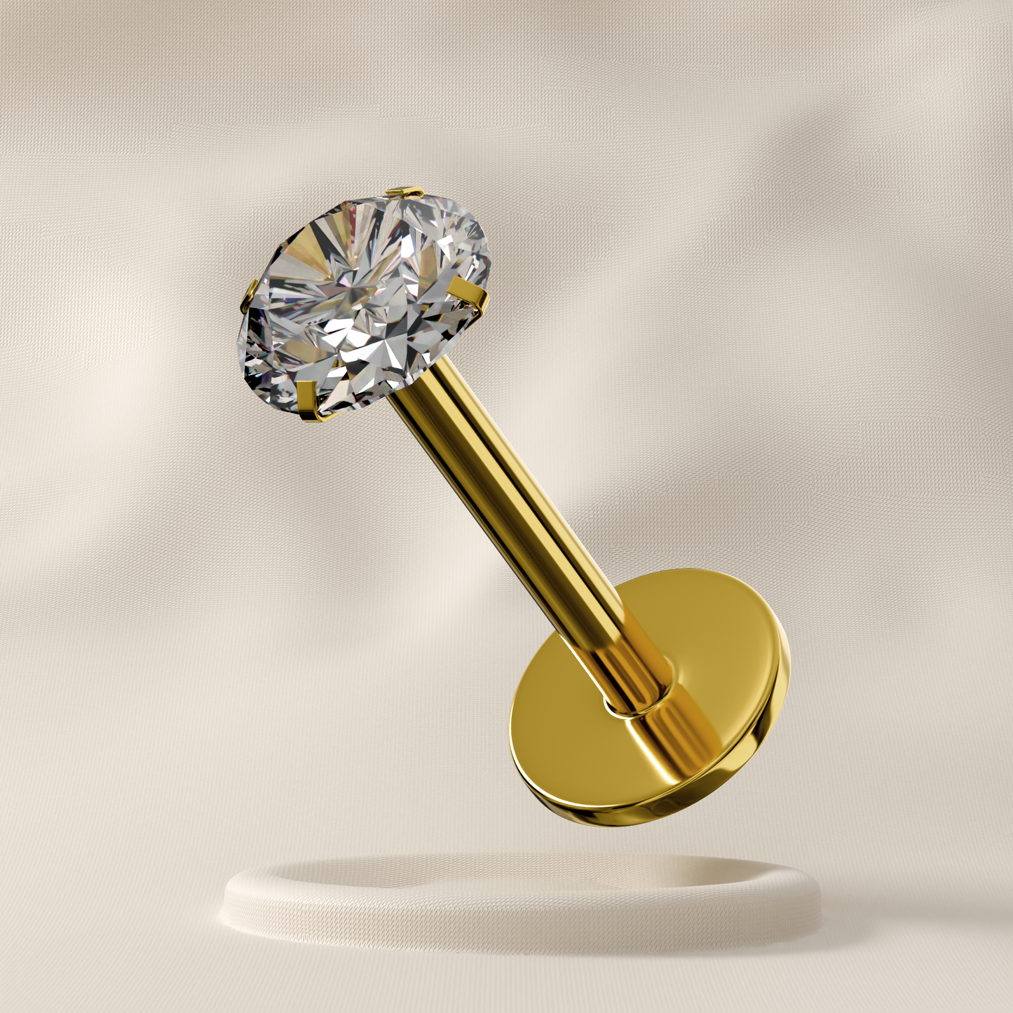 Calla (Round Base) - Sterling Silver Jewelled Stud