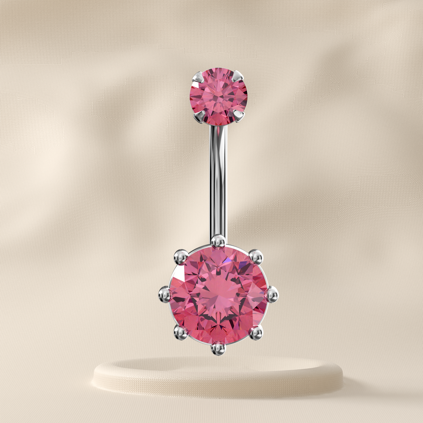 Zinnia - Sterling Silver Jewelled Belly Ring