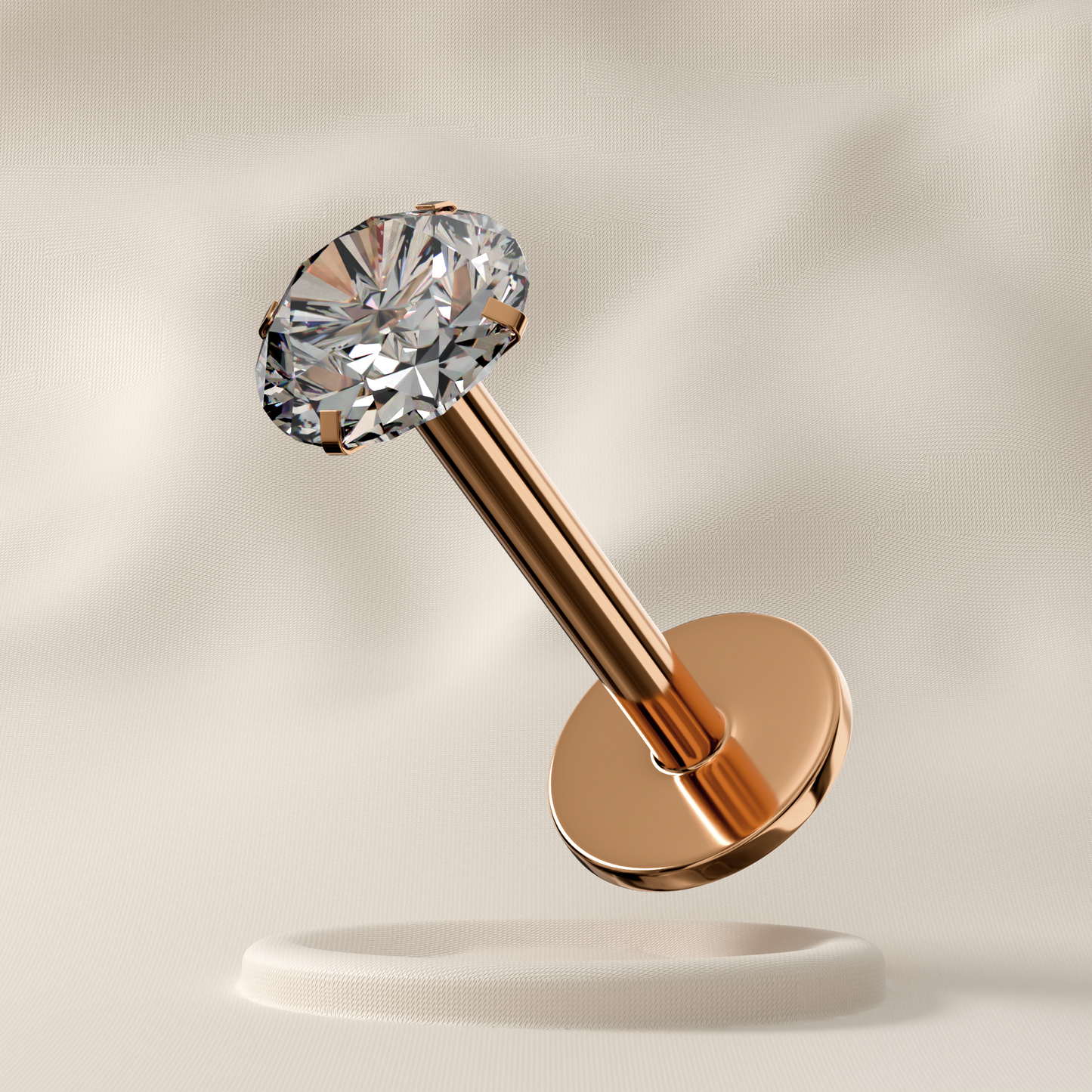 Calla (Round Base) - Sterling Silver Jewelled Stud