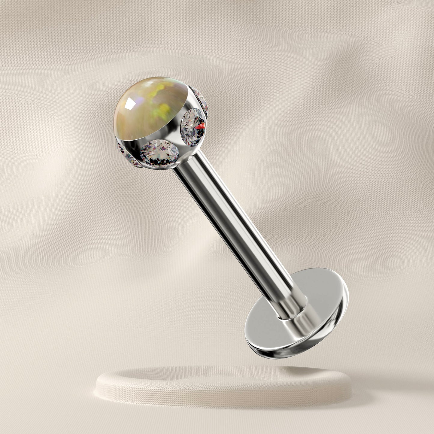 Vinca - Surgical Steel Opal Jewelled Stud