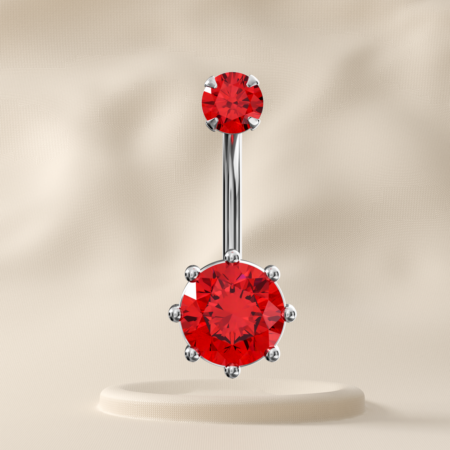 Zinnia - Sterling Silver Jewelled Belly Ring