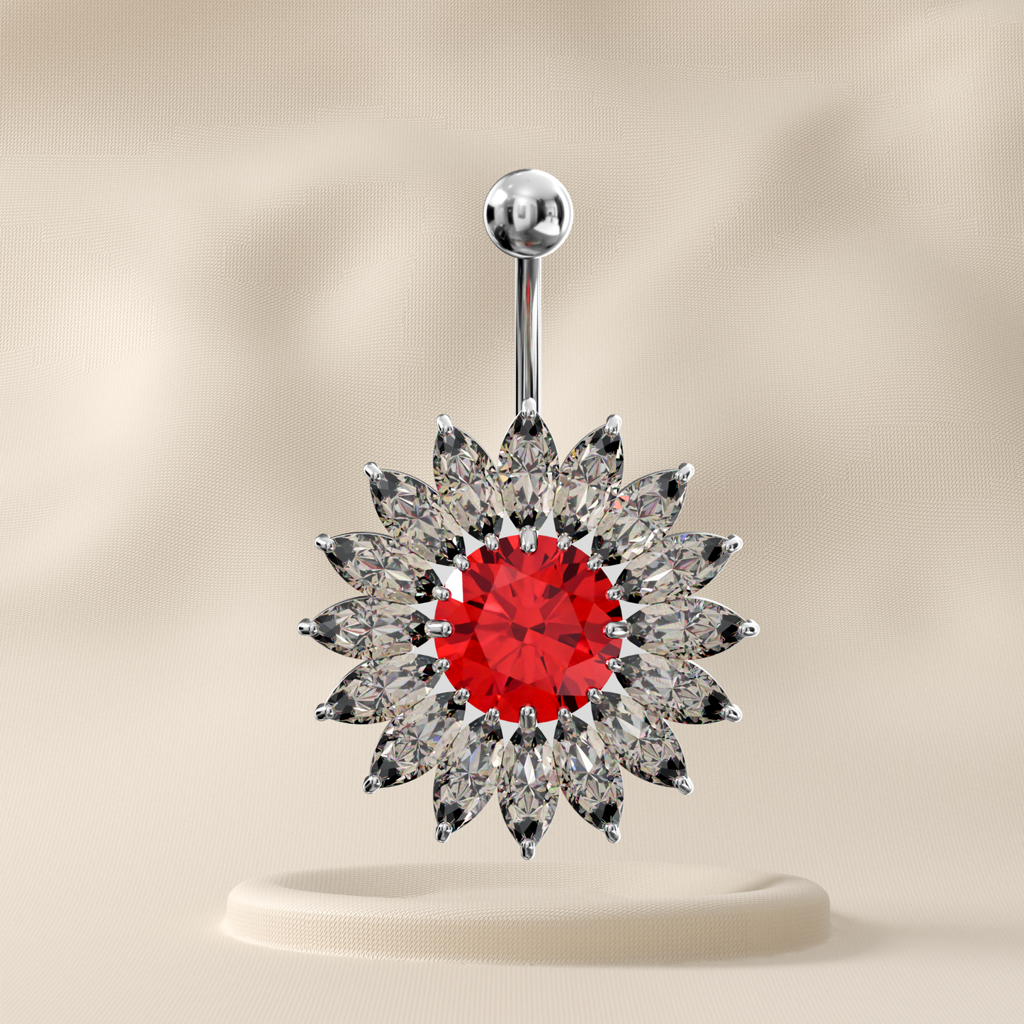 Nigella - Sterling Silver Jewelled Belly Ring