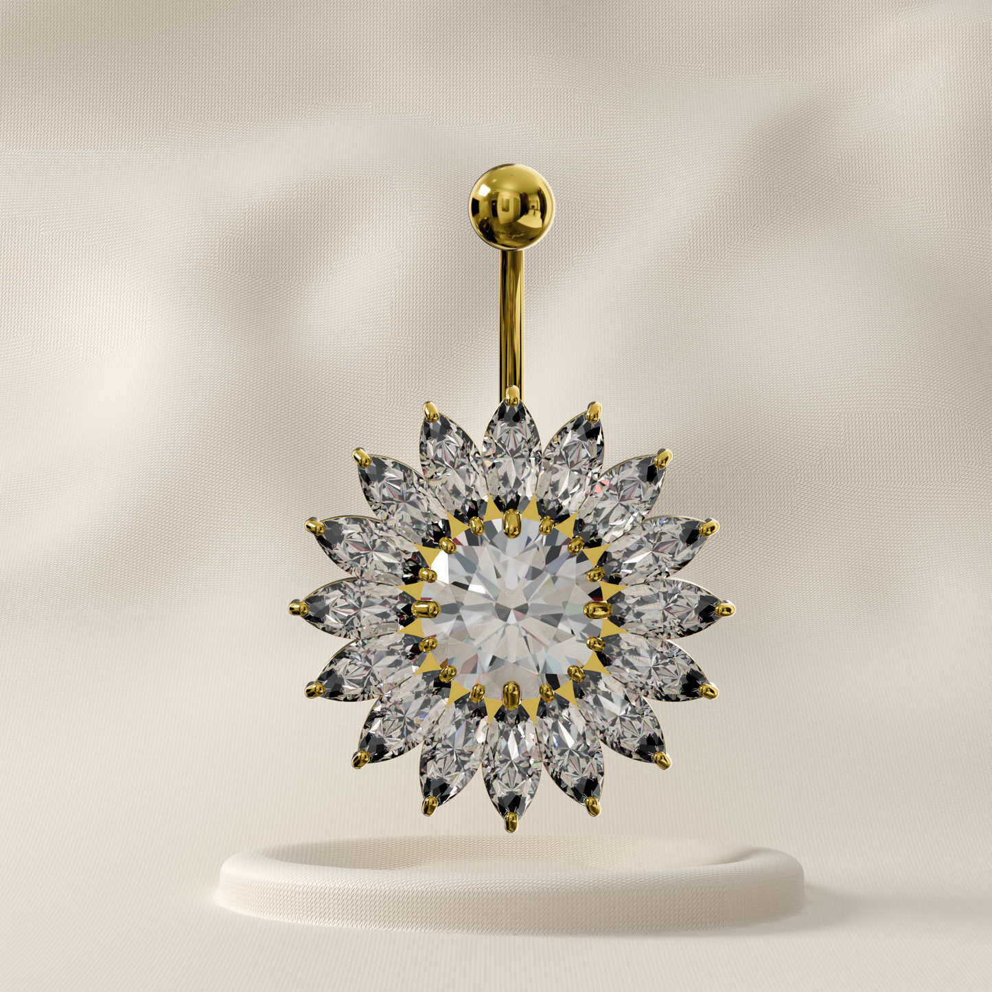 Nigella - Sterling Silver Jewelled Belly Ring